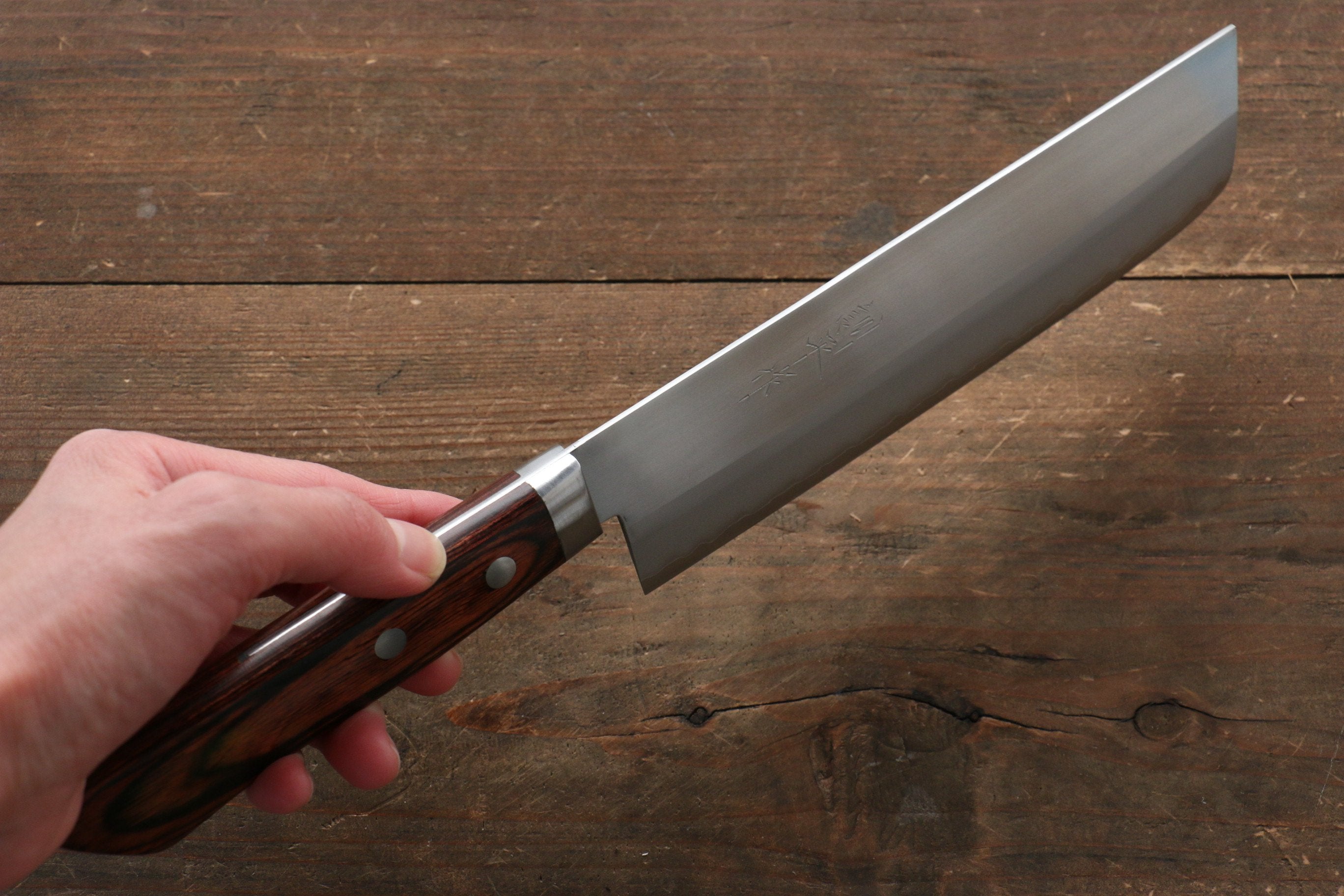 Premium Kunihira VG1 Migaki Finished Usuba 165mm Japanese Kitchen Knife with Mahogany Handle - Professional Chef Knife for Sushi, Vegetables & Precision Cutting