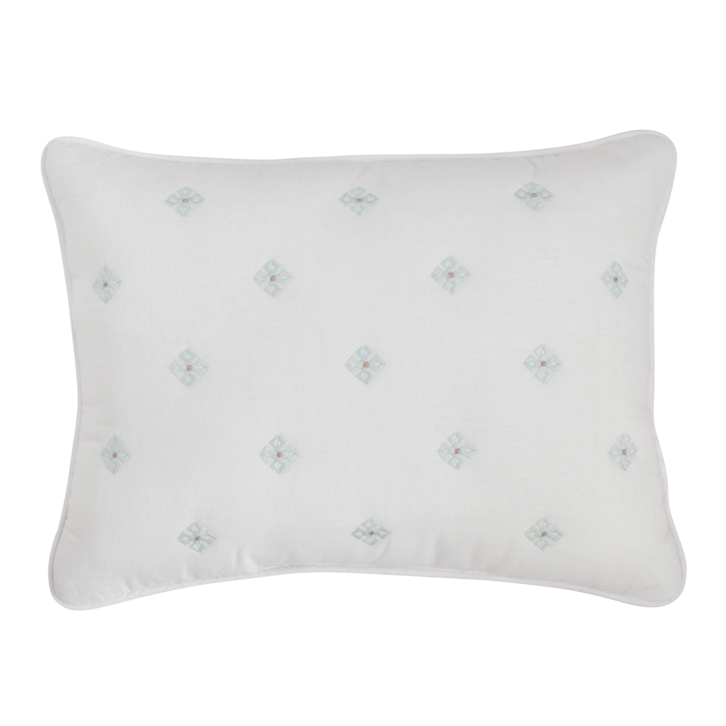 Laura Ashley Home - Queen Comforter Set, Reversible 100% Cotton Bedding, Includes Matching Shams with Bonus Euro Shams & Throw Pillows (Madelynn Pastel Blue, Queen) - Luxury Bedroom Decor for Master Suite, Guest Room & Cozy Home Styling