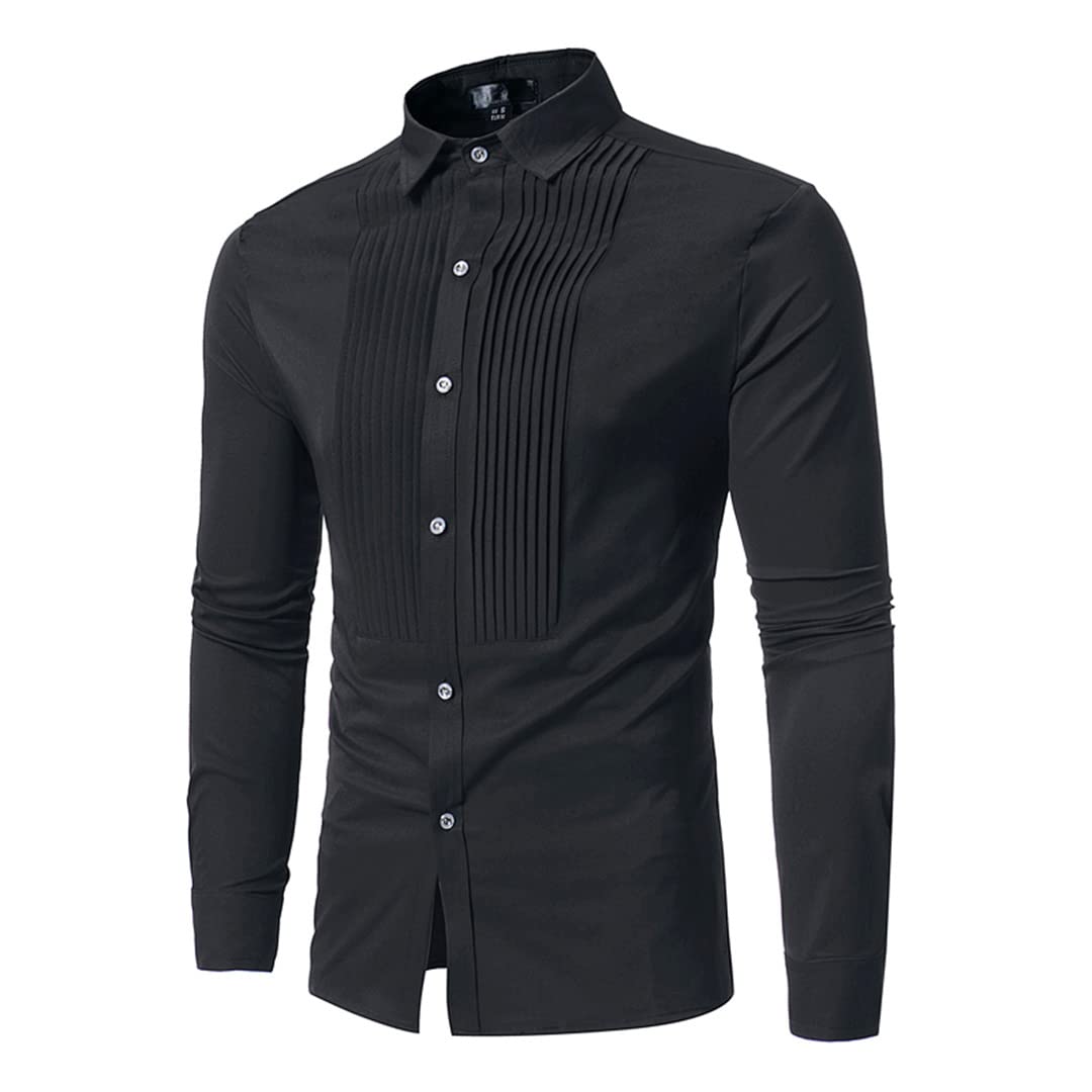 Men's Slim Fit Long Sleeve Button Down Dress Shirts - Formal Wedding & Casual Office Wear - Perfect for Groom, Business Attire & Smart Casual Occasions
