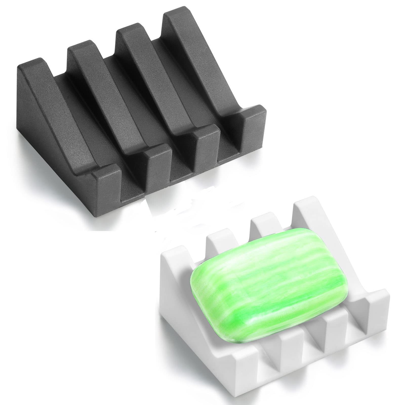 Premium Soap Dish Holder for Shower & Bathroom - Durable Bar Soap Tray with Drainage for Kitchen, Bathtub - Keeps Soap Dry & Extends Lifespan - Easy to Clean Non-Slip Design - Perfect for Bathroom Countertops, Shower Shelves & Spa Areas