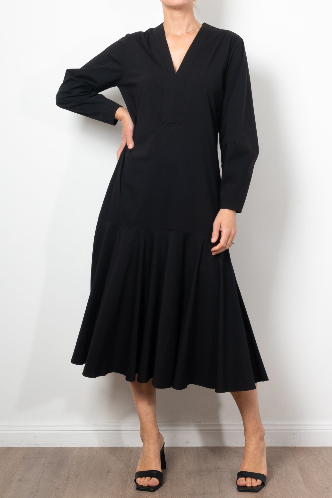 Mela Purdie Bell Sleeve Dress - Elegant Floral Print Microfiber Midi Dress for Women | Perfect for Parties, Weddings & Date Nights