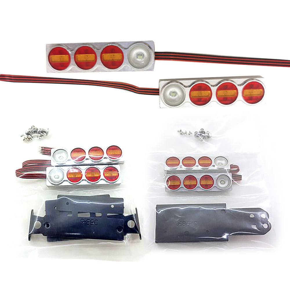 TAMIYA RC 1/14 Tractor R620 1851 3363 56352 Tail Lamp Taillight - 3 Color LED Rear Light with Degree Scale | Perfect for RC Truck Models, Night Racing & Scale Model Customization