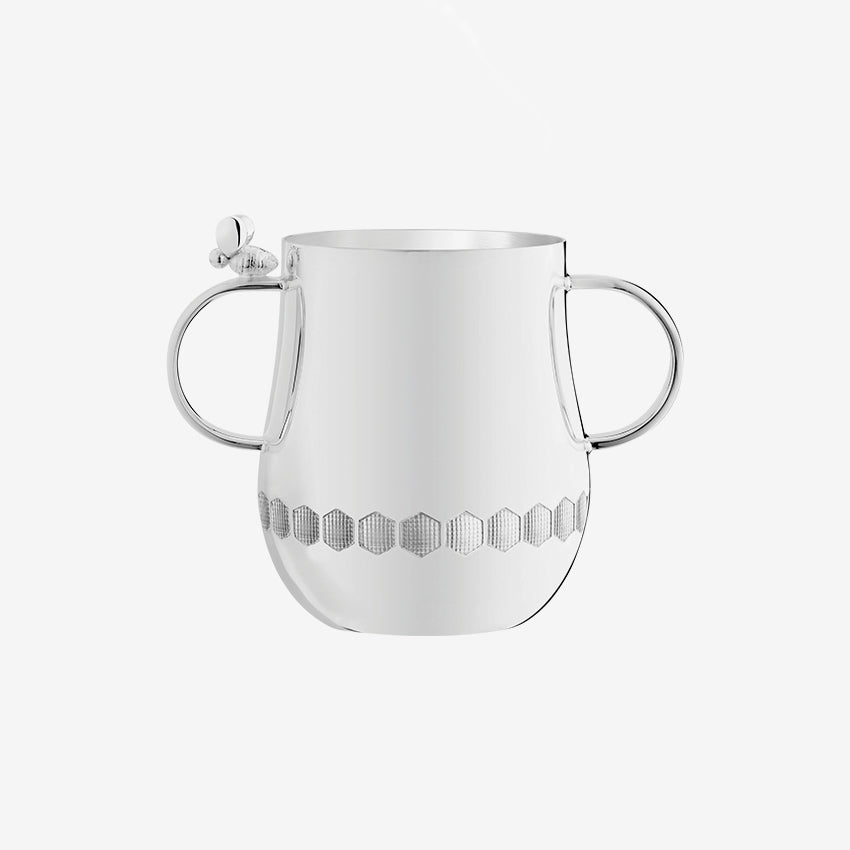 Christofle Beebee Baby Cup with 2 Handles - Premium Stainless Steel Sippy Cup for Toddlers | Perfect for Home, Travel & Daycare Use
