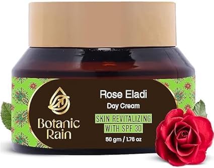 Organic Ayurvedic Face Moisturizer with SPF 30 | Rose & Eladi Formula for All Skin Types | Vegan & Cruelty-Free | 1.76 oz | Daily Hydration & Sun Protection for Dry, Sensitive Skin