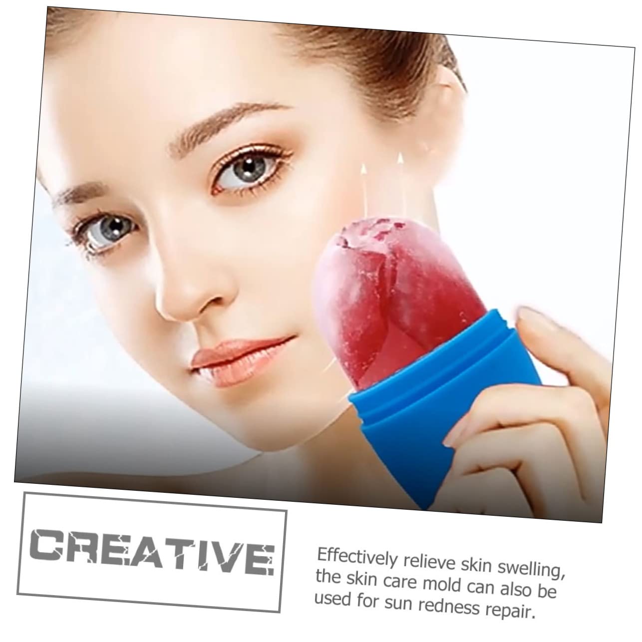 Minkissy Ice Roller for Face - Skin Lifting & Pore Minimizing Tool - Cooling Silicone Facial Massager for Puffiness & Wrinkles - Perfect for Morning Routine & Post-Workout Skin Care