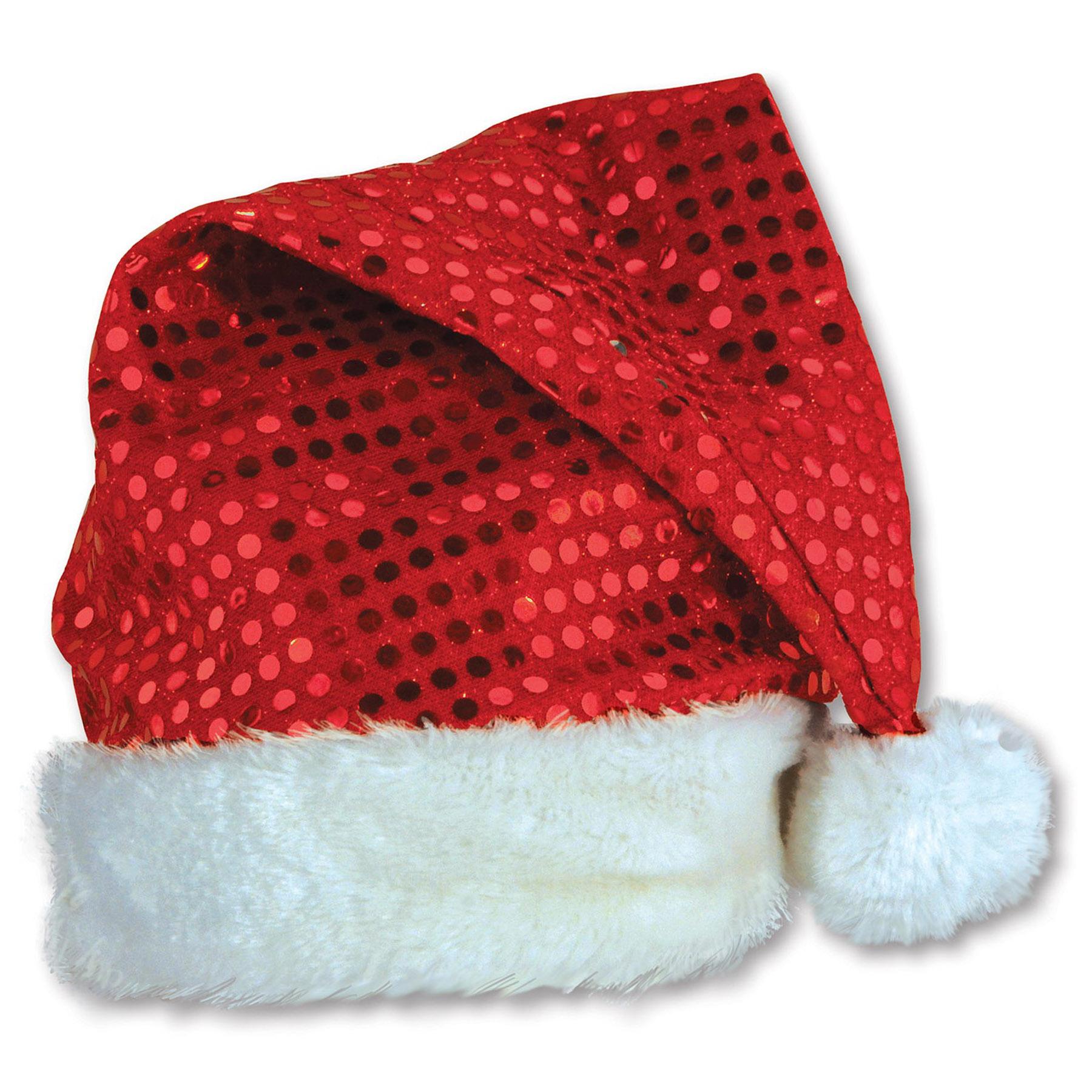 12 Pack Beistle Christmas Sequin Sheen Santa Hats - Festive Holiday Party Accessories for Christmas Celebrations, Family Gatherings & Office Events