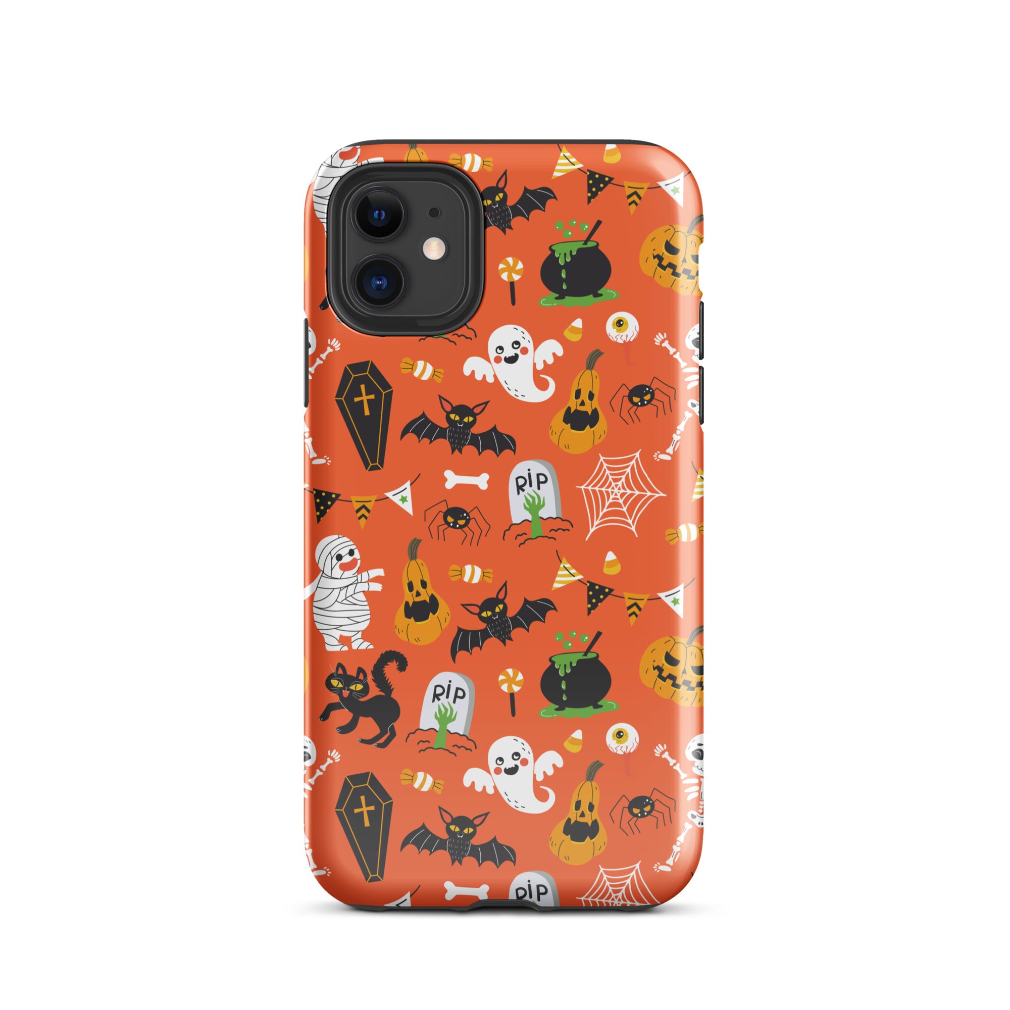 Spooky Night Guardian Premium iPhone Case - Halloween Protective Cover for iPhone 13/14/15 Pro Max - Cute Ghost Design Shockproof Phone Case for Night Out, Party & Daily Use