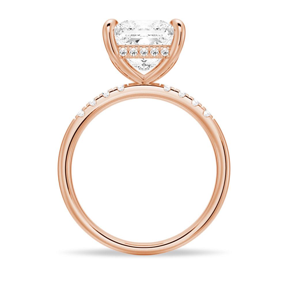 Princess Cut Hidden Halo Moissanite Engagement Ring Set with Matching Men's Wedding Band - Perfect for Proposals, Anniversaries & Couple's Jewelry Gifts