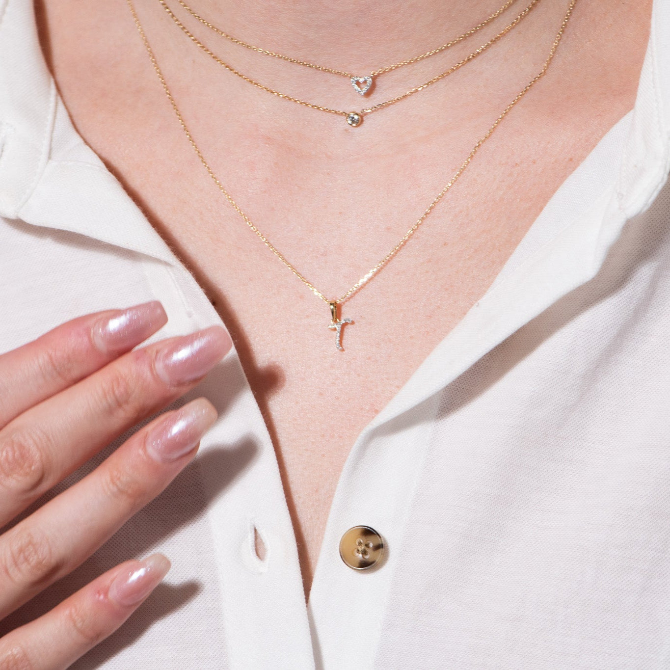 14K White Gold Cursive Diamond Initial Necklace - Personalized Name Pendant for Women, Elegant Monogram Jewelry Gift for Her | Perfect for Birthdays, Anniversaries & Special Occasions