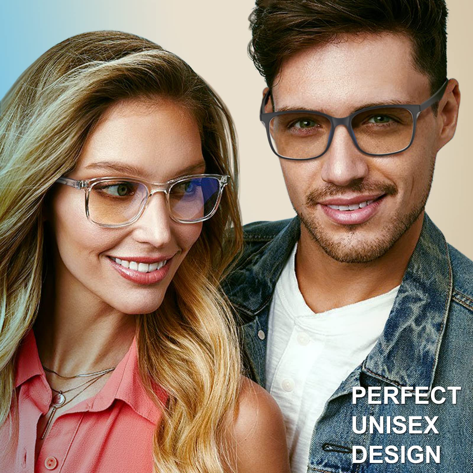 CARFIA Blue Light Blocking Glasses for Women & Men - Anti Eyestrain Computer Gaming Glasses with Case - Lightweight UV Protection Eyewear for Office, Gaming & Digital Screen Use
