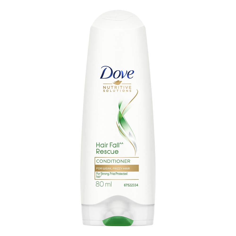 Dove Hair Fall Rescue Conditioner for Weak & Frizzy Hair - Reduces Hair Loss, Strengthens & Protects - Sunflower Extract Formula - 80ml | Daily Hair Care for Damaged & Thinning Hair