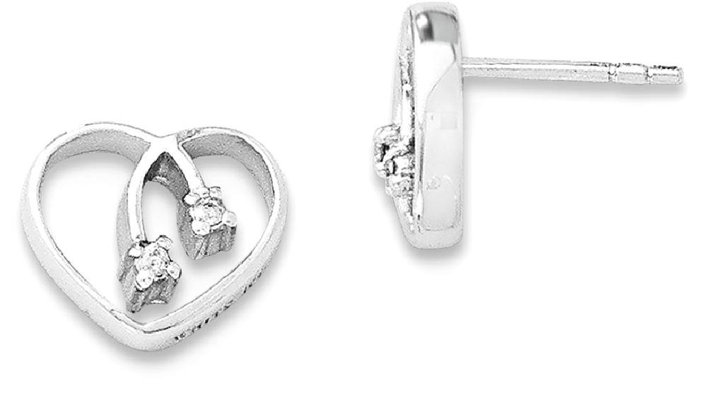 925 Sterling Silver Diamond Heart Love Stud Earrings for Women - Valentine's Day Gift, Anniversary Present, Romantic Jewelry for Her