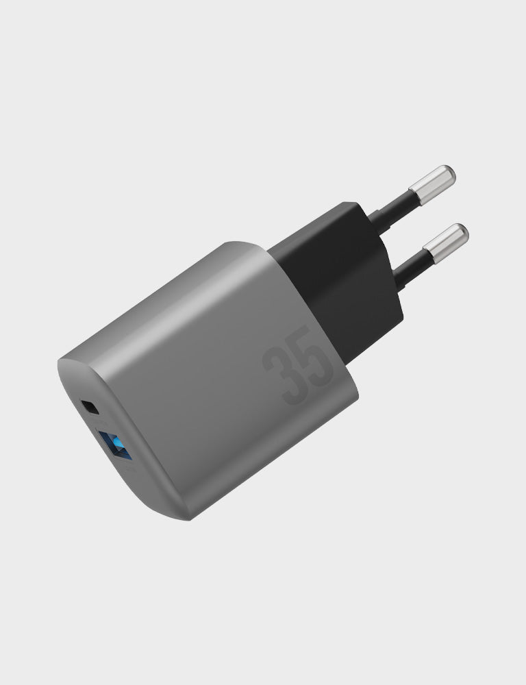 AmpCharge GaN35 Fast Charger - 35W USB-C Wall Charger with GaN Technology for iPhone, Samsung, Pixel - Compact & Powerful Charging Adapter for Home, Office, Travel