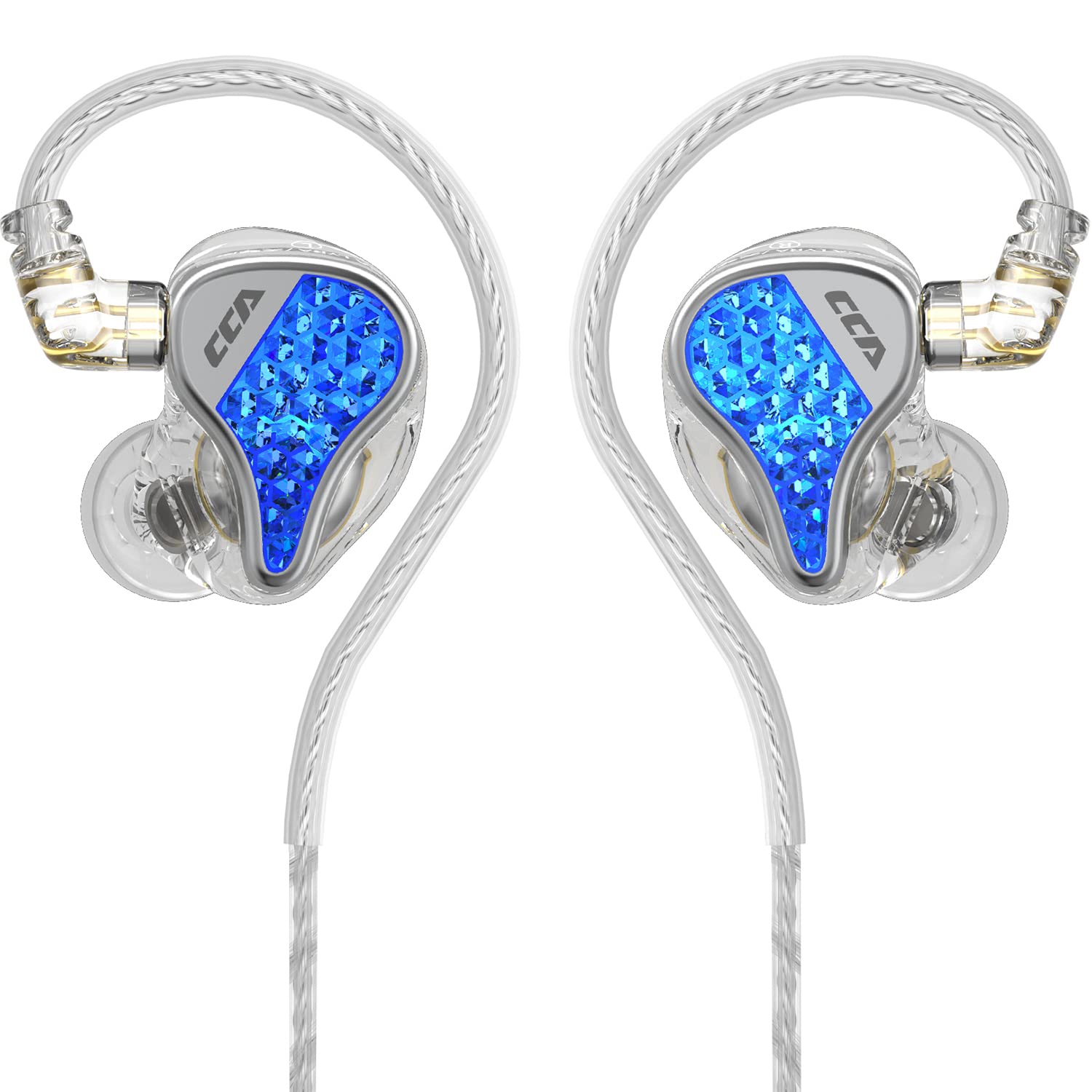 CCA LYRA Extra Bass HiFi In-Ear Headphones - Detachable Wired Earbuds for Audiophiles, Gaming & Music - Noise Isolating Earphones Without Mic (Blue) - Perfect for Studio Monitoring, Travel & Workouts