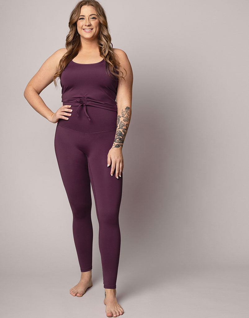 Empower Tank Top for Women - Soft Stretchy Workout Shirt in Eggplant Purple - Perfect for Yoga, Gym & Casual Wear