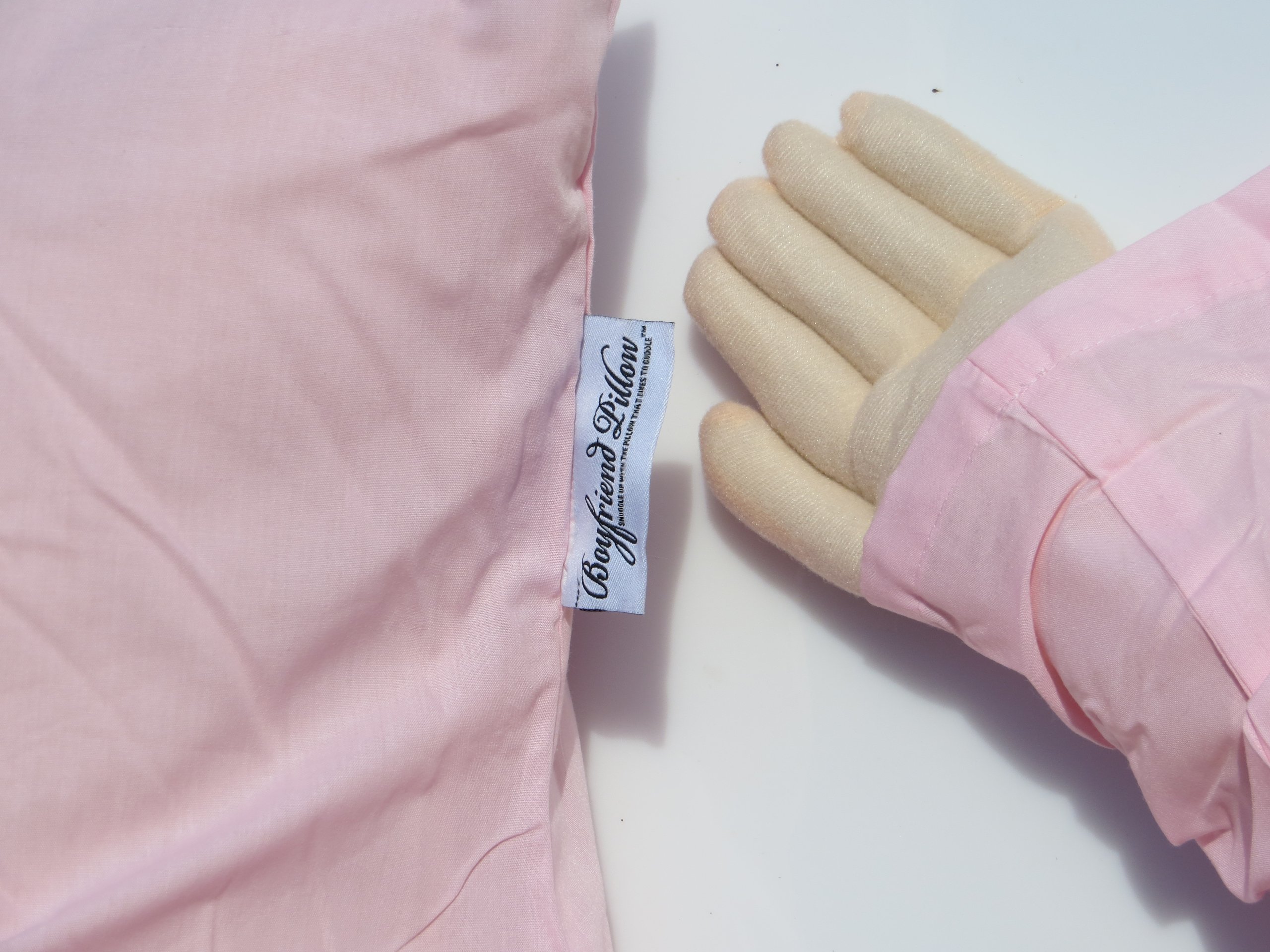 Boyfriend Pillow - Soft & Huggable Body Pillow for Cuddling - Funny & Unique Gag Gift for Women - Light Pink - Perfect for Lonely Nights, Stress Relief & Comfort