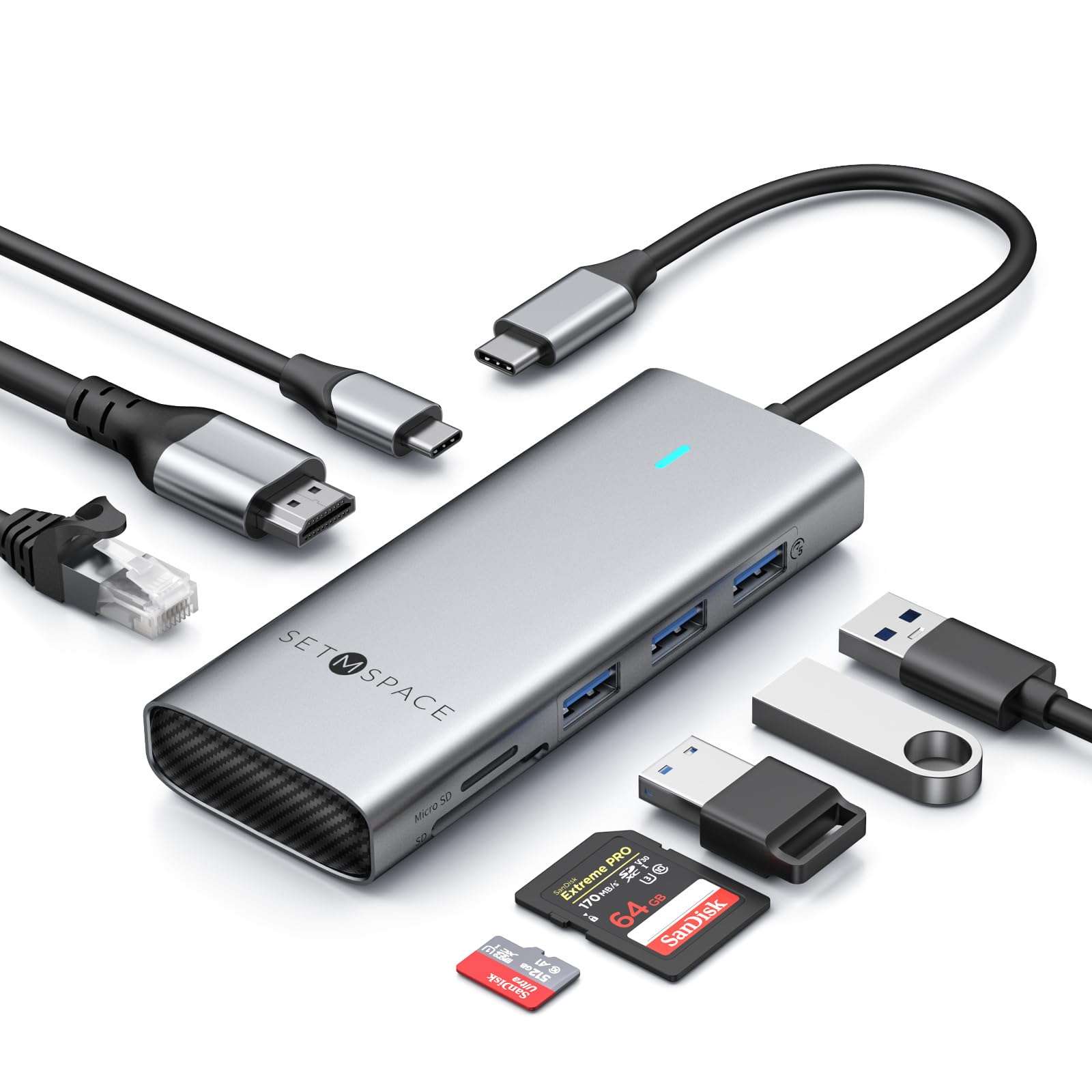 8-in-1 USB C Docking Station with 4K HDMI, Gigabit Ethernet, 100W PD Charging & 3 USB 3.0 Ports - Universal Laptop Hub for Dell/HP/Lenovo/Surface/MacBook - Perfect for Home Office, Gaming & Multi-Monitor Setup