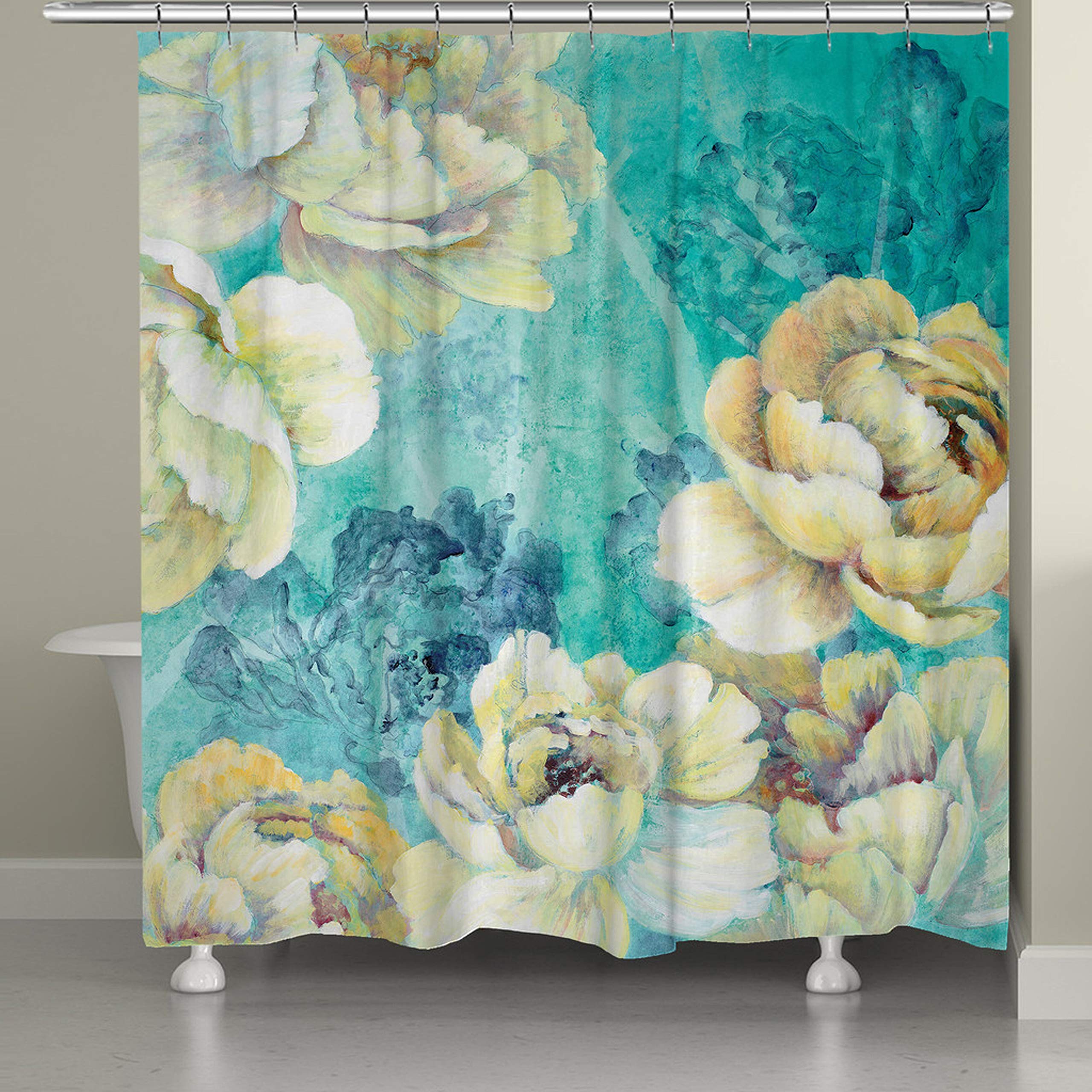 Laural Home Bright Florals Shower Curtain - Waterproof Bathroom Decor with Vibrant Flower Patterns - Perfect for Modern Bathrooms & Spa-Like Retreats