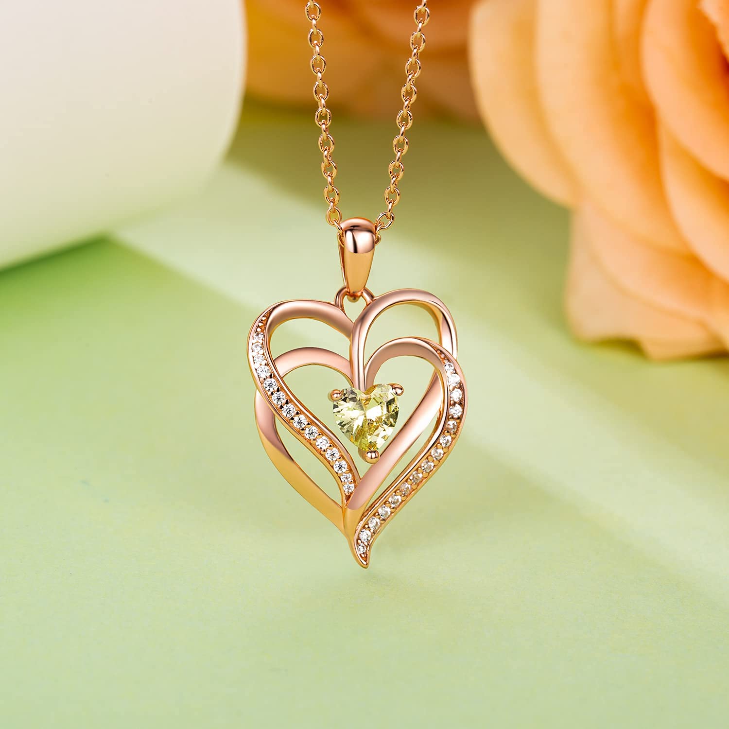 925 Sterling Silver Birthstone Necklace for Women - Personalized Heart Pendant Jewelry for Mom, Grandma, Sister & Best Friends | Perfect Graduation, Anniversary & Birthday Gift | Elegant Everyday Wear & Special Occasion Jewelry