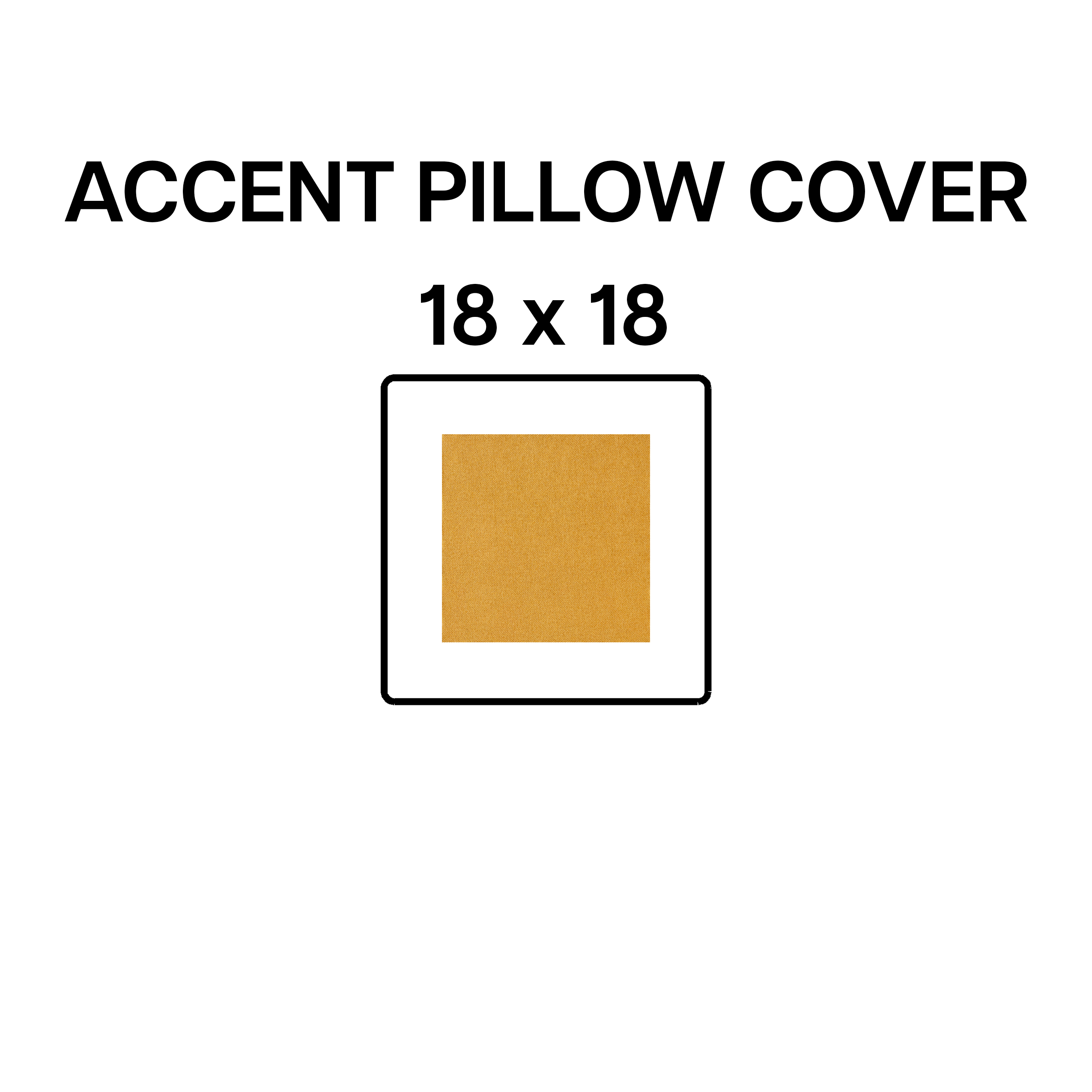 18x18 Goldenrod Accent Pillow Cover - Decorative Throw Pillow Case for Sofa, Bed & Couch - Premium BP 641 110 Design for Home Decor