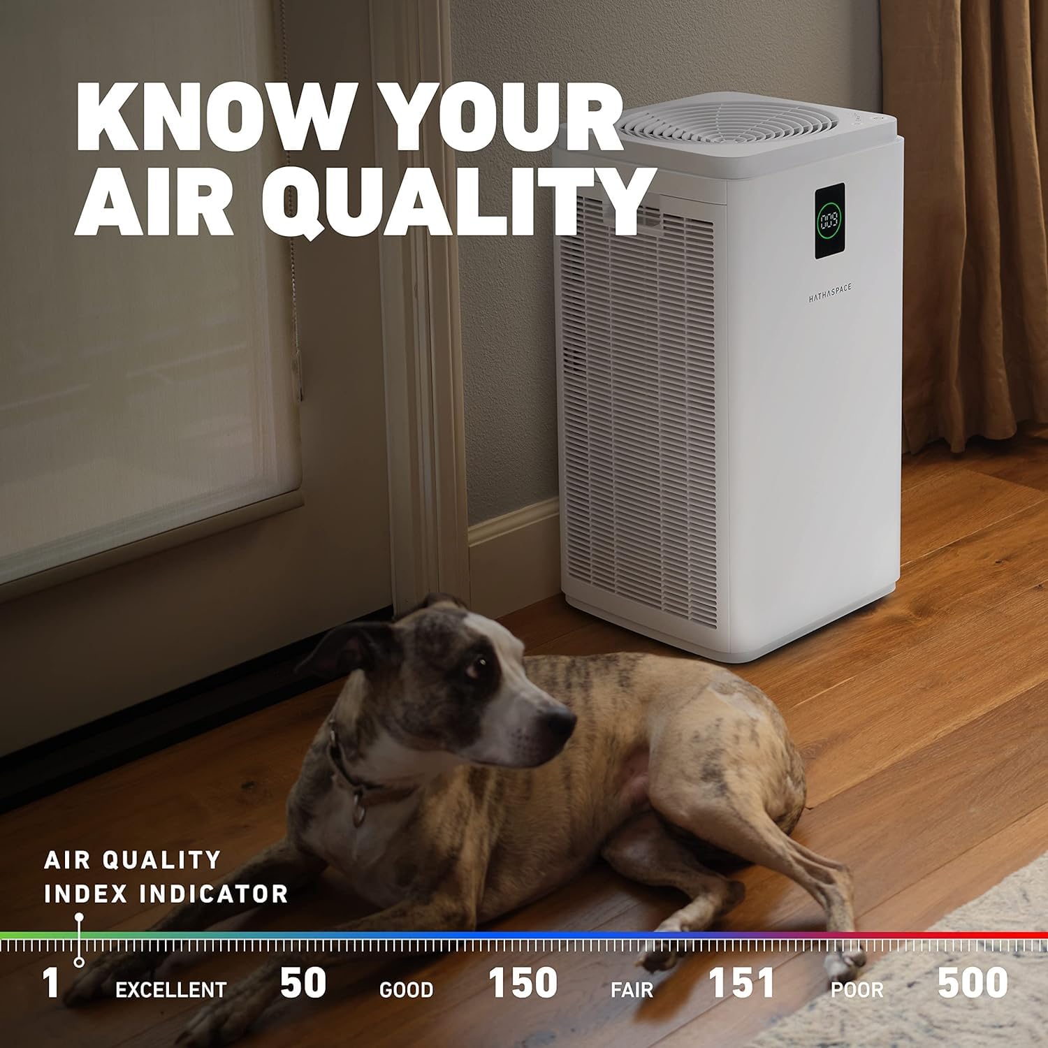 HATHASPACE HSP003 True HEPA Air Purifier for Home - 99.9% Dust, Smoke, Pet Dander, Odor & VOC Removal - Covers 2800 Sq. Ft - Quiet Air Cleaner with Smart Sensor - Ideal for Bedroom, Living Room & Large Spaces - Allergy & Asthma Relief