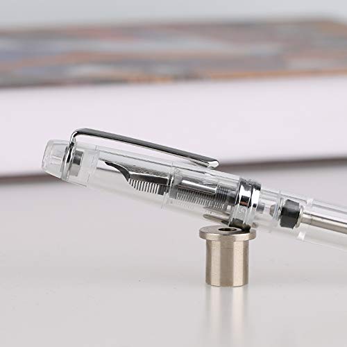 Lanxivi Penbbs 268 Vacuum Filling Fountain Pen - Medium Nib Clear Acrylic Collection Pen with Gift Box | Premium Writing Instrument for Calligraphy, Journaling & Office Use