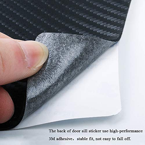 XITER Carbon Fiber Leather Car Door Sill Scuff Plate Guard for Honda Accord 2012-2024 - 4PCS Red Auto Accessories | Interior Protection & Style Upgrade for Sedan Cars