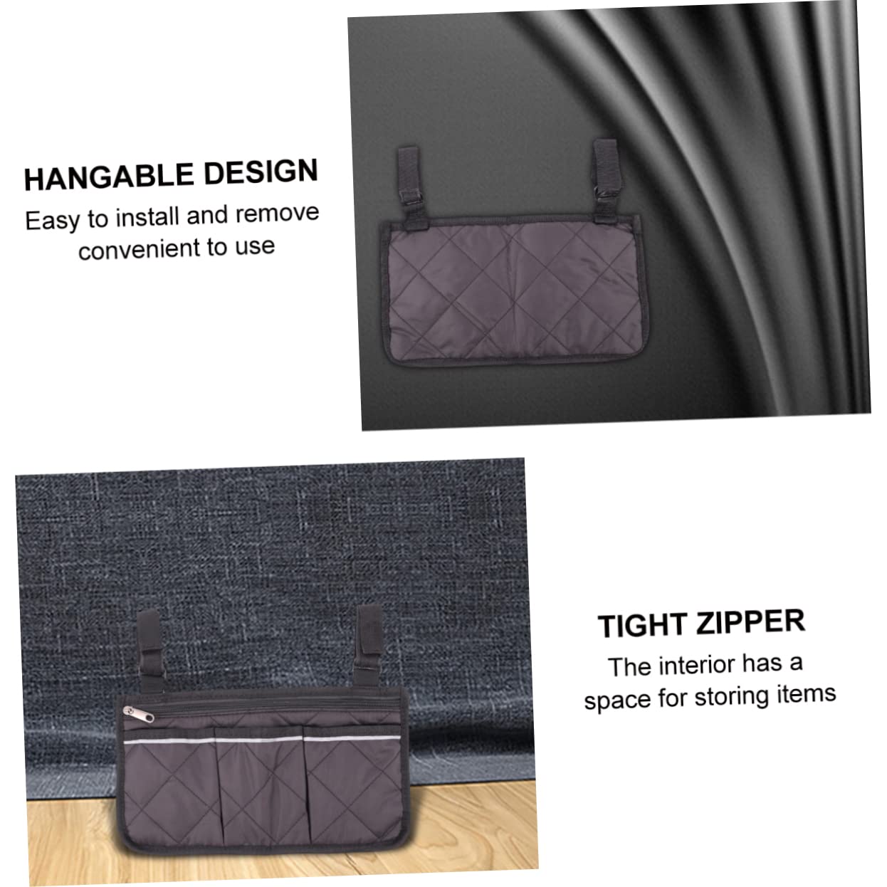 VANZACK Bike Storage Bag - 1pc Wheelchair Armrest Pouch Organizer for Electric Wheelchairs & Mobility Scooters - Perfect for Daily Essentials, Phone & Keys Storage While Riding