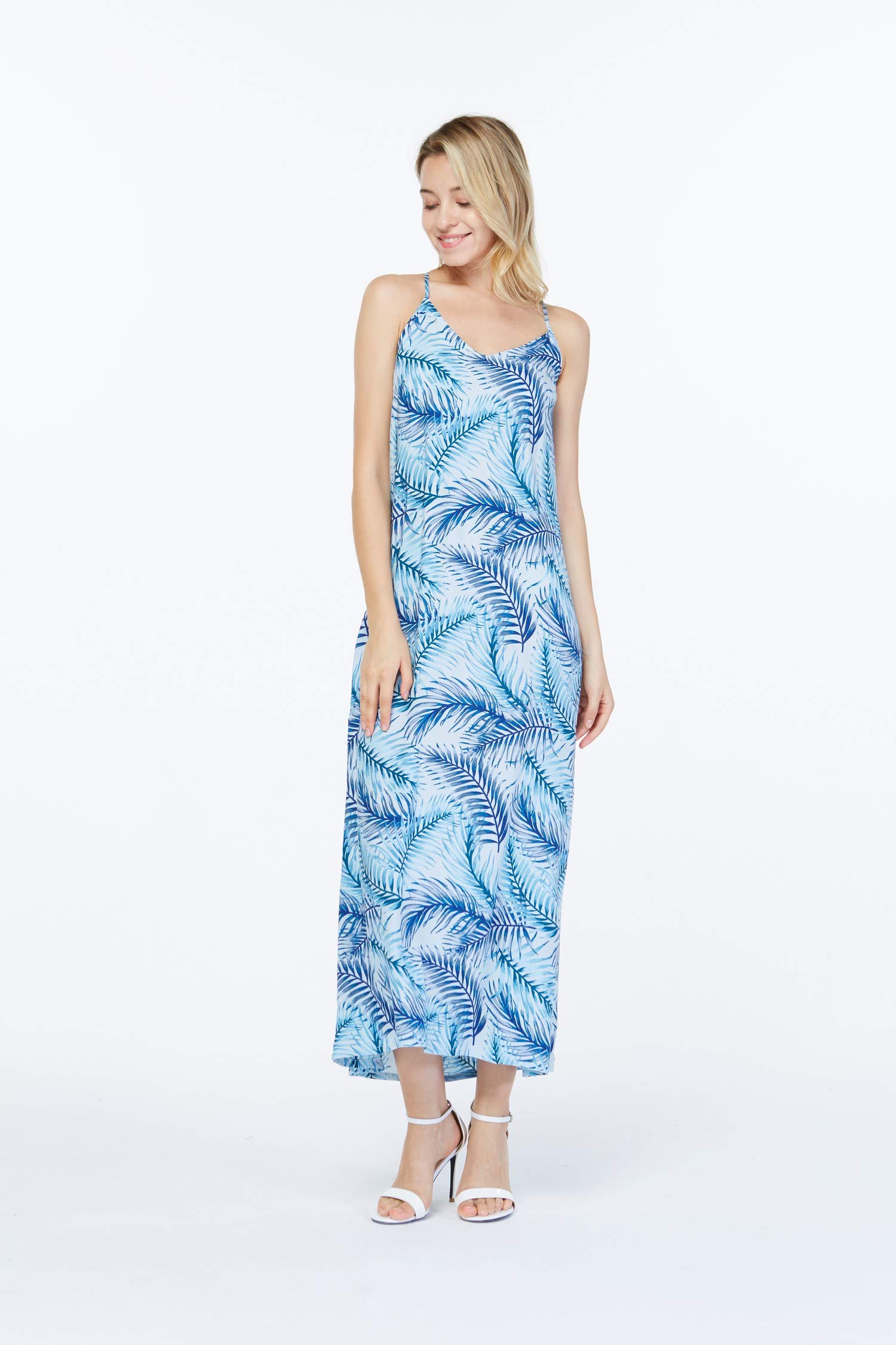 Women's Floral Print Sweetheart Maxi Dress for Hawaiian Luau Party - Beach Wedding, Summer Vacation & Tropical Getaway