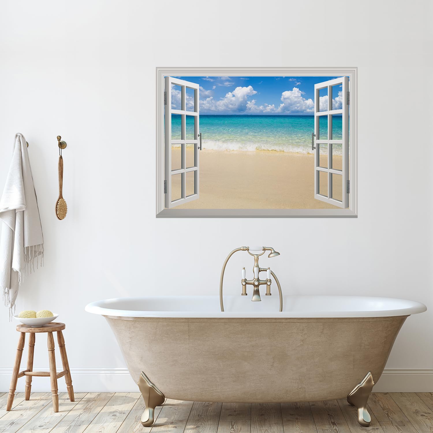 Wall26 Removable Wall Sticker & Mural - Tropical Beach Ocean View | 36x48 Inch Self-Adhesive Wall Decor for Living Room, Bedroom, Office | Easy Peel & Stick Design for Home & Commercial Spaces