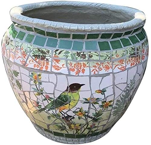 Colorful Ceramic Mosaic Flower Pots - Indoor/Outdoor Large Planters for Garden, Villa, Corridor & Bonsai | Durable Decorative Plant Containers for Home, Patio & Office Decor