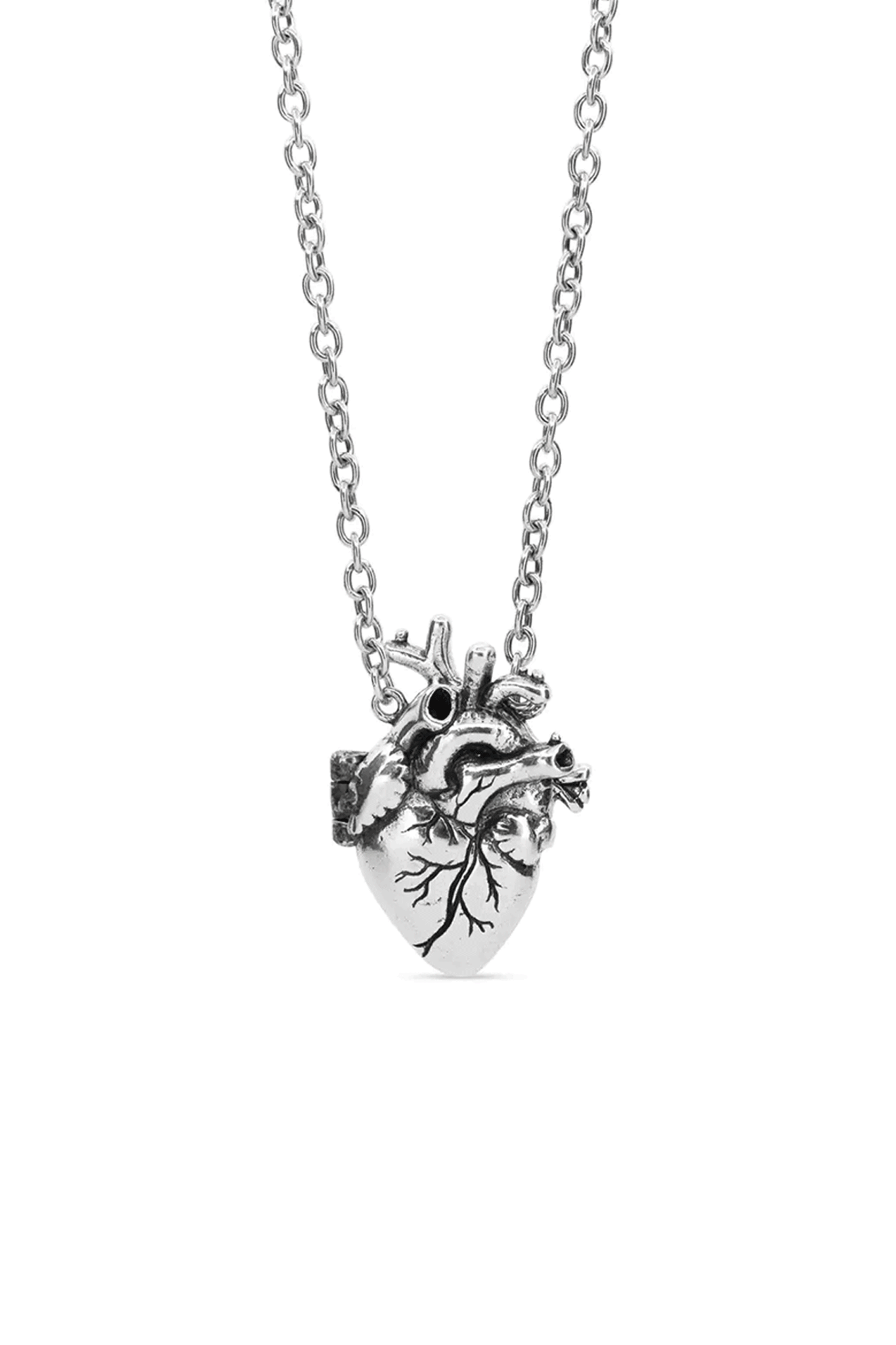 Anatomical Heart Locket Necklace - Sterling Silver Human Heart Pendant with Chain - Perfect for Valentine's Day, Anniversary Gifts & Medical Student Graduation Presents