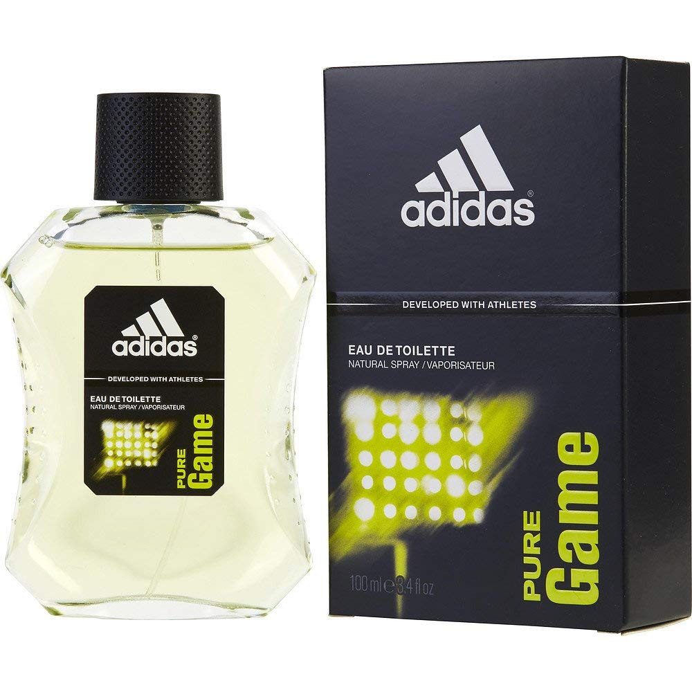 Adidas Pure Game Men's EDT Spray 3.4 Oz - Fresh Sporty Cologne for Day & Night Wear, Gym, Work & Special Occasions