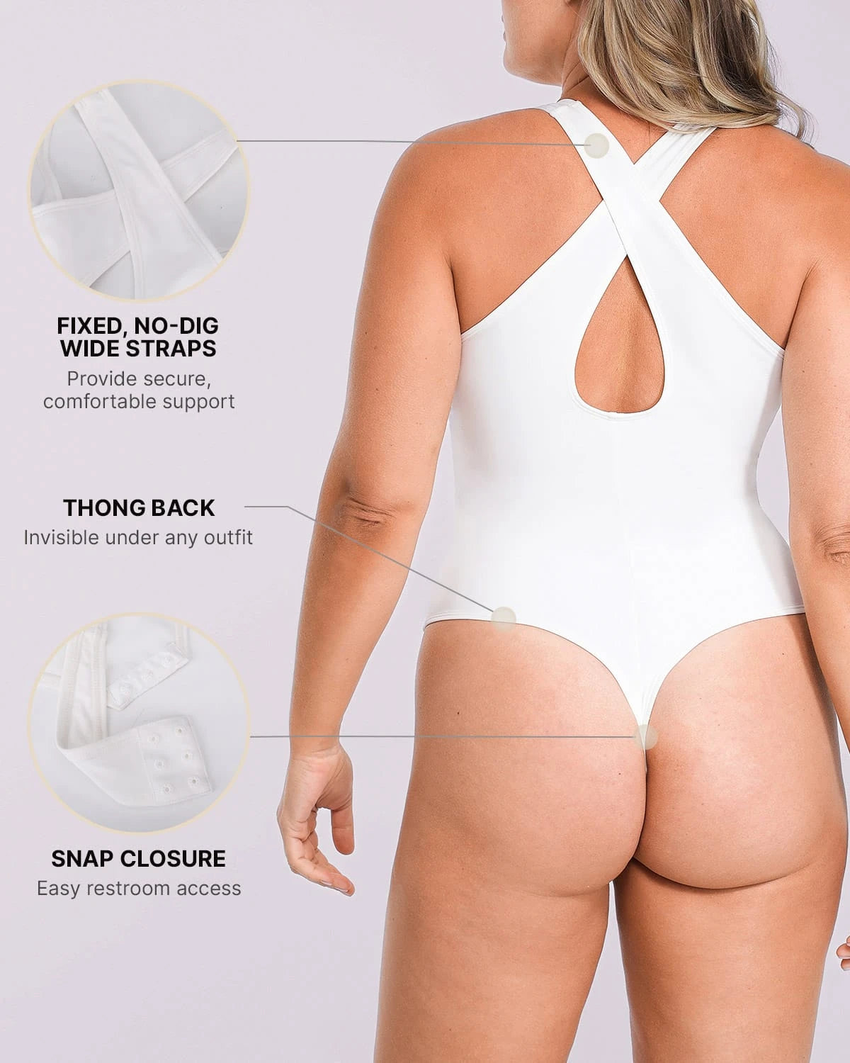 AirSlim® Deep V Neck Cross Back Shaping Bodysuit - Slimming Shapewear for Women | Perfect for Dresses, Tops & Everyday Wear