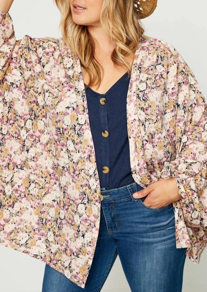 Forget Me Not Kimono | Elegant Floral Japanese Robe for Women | Perfect for Spa, Yoga & Relaxation at Home