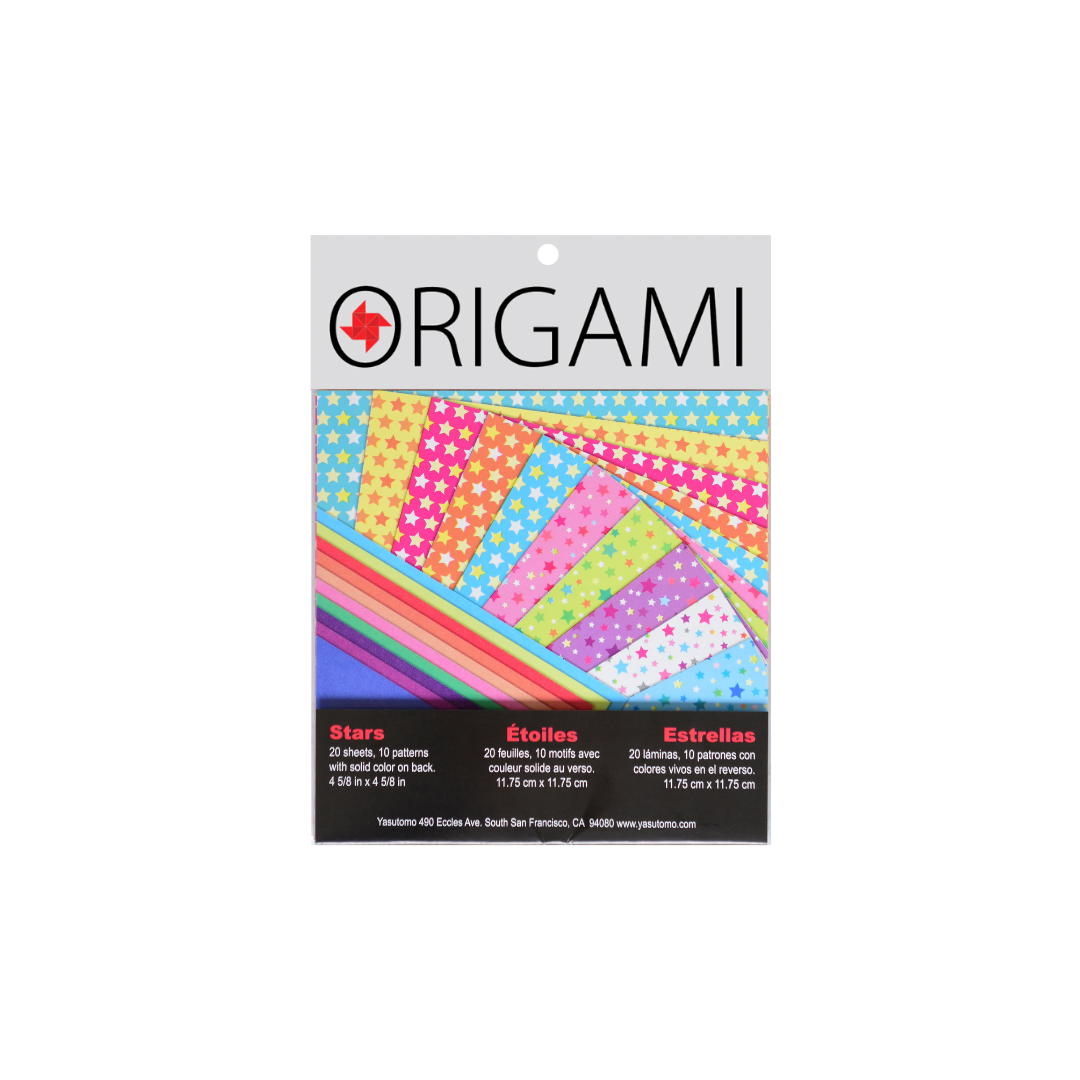Origami Star Paper Kit - 20 Sheets, 10 Colorful Patterns, 4 5/8 Inch (4852) for DIY Crafts, Home Decor & Gift Wrapping