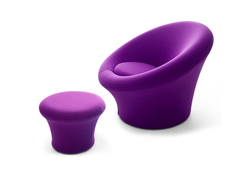 Artifort Pierre Paulin Mushroom Footstool - Mid-Century Modern Ottoman Pouf for Living Room, Lounge & Bedroom - Stylish Accent Seating & Footrest for Home Decor