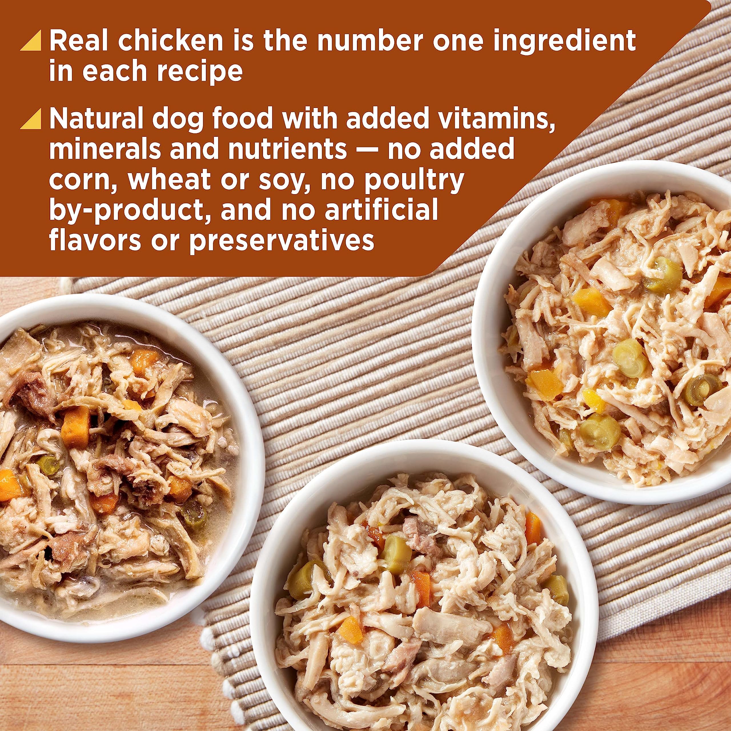Nature’s Recipe Grain-Free Wet Dog Food Variety Pack – Chicken & Beef, Chicken & Turkey, Chicken & Lamb in Savory Broth – 12 Pack (2.75 oz. Cups) | High-Protein, All-Natural Dog Food for Small & Medium Breeds | Perfect for Travel, Training & Mealtime