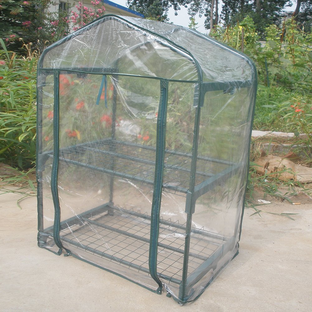 Zerone Mini Greenhouse Cover Replacement - 27.17x19.27x36.22 Inch Portable Clear Plant House for Outdoor Gardening | Protects Flowers, Vegetables & Seedlings from Cold Weather | Perfect for Balcony, Patio & Backyard Planting