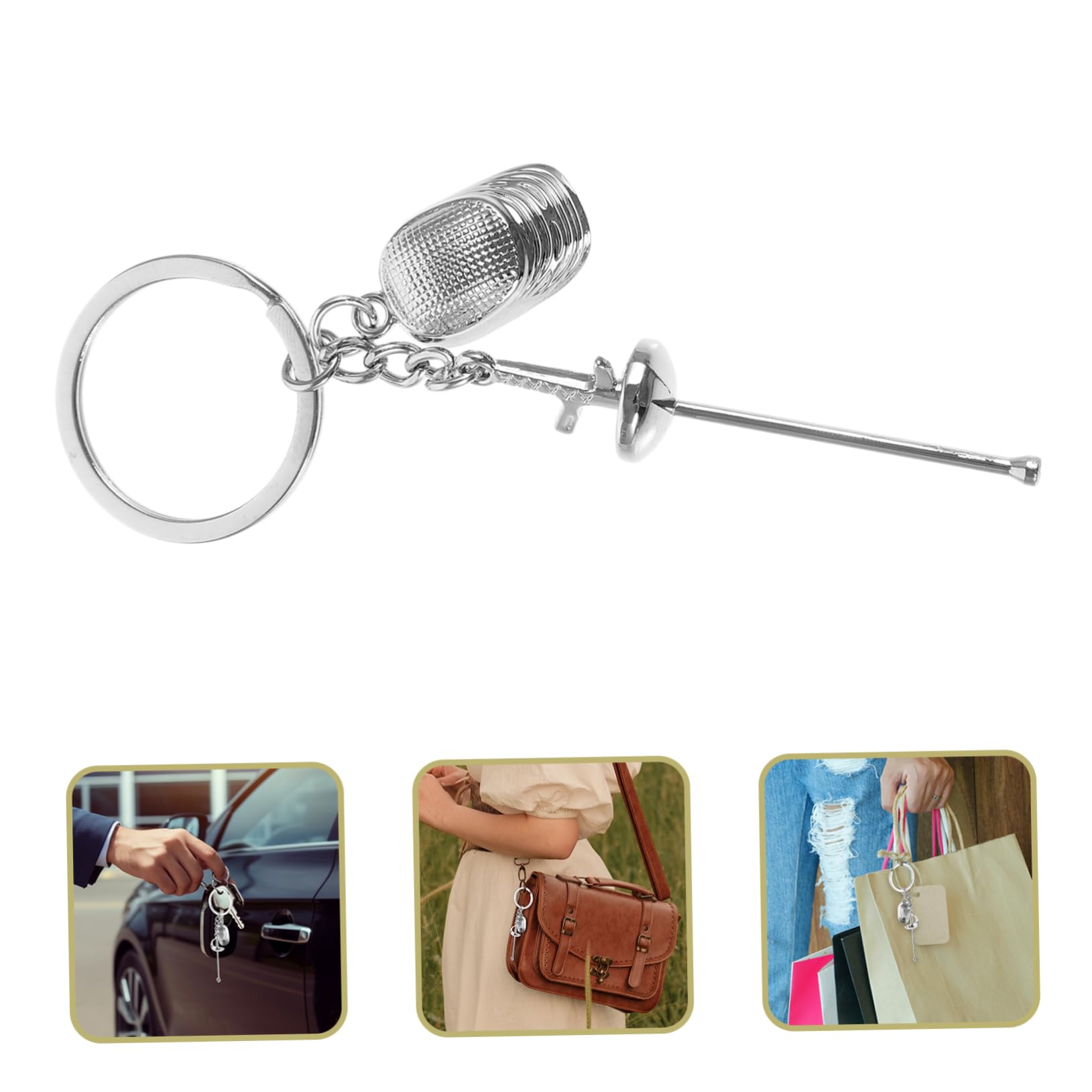 Balacoo Fencing Keychain - Metal Key Rings for Women - Sport Souvenir Gift