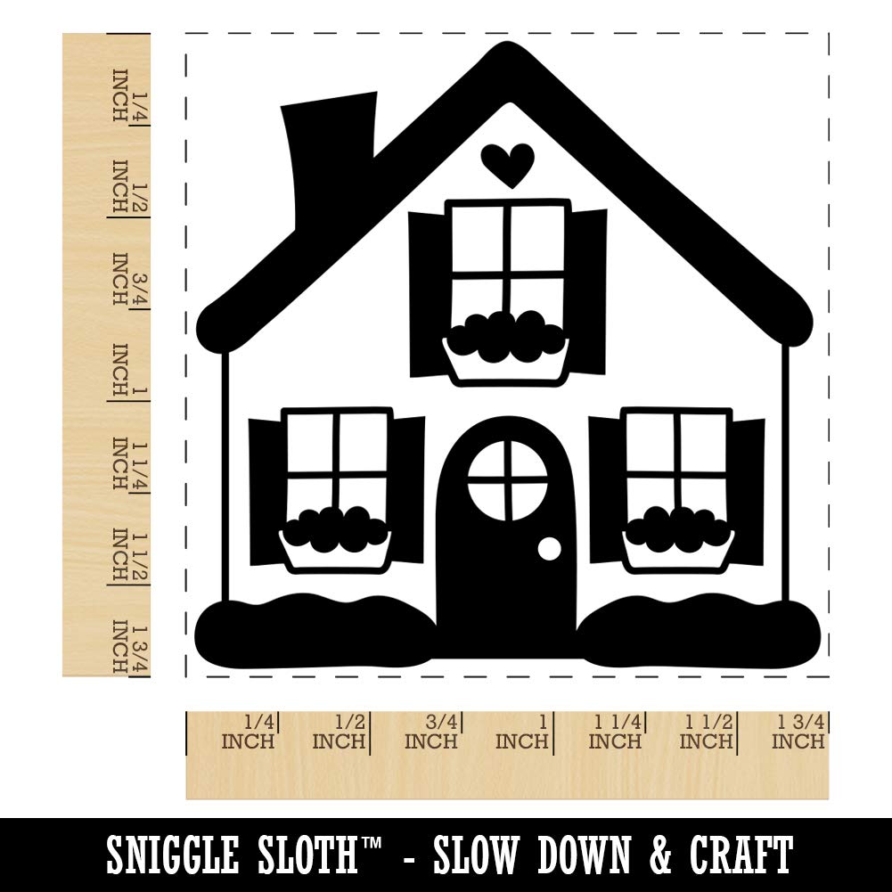 Heart-Shaped Window Square Rubber Stamp for DIY Scrapbooking, Card Making & Paper Crafts - 1.75 Inch Medium Size - Perfect for Wedding Invitations, Gift Wrapping & Home Decor Projects