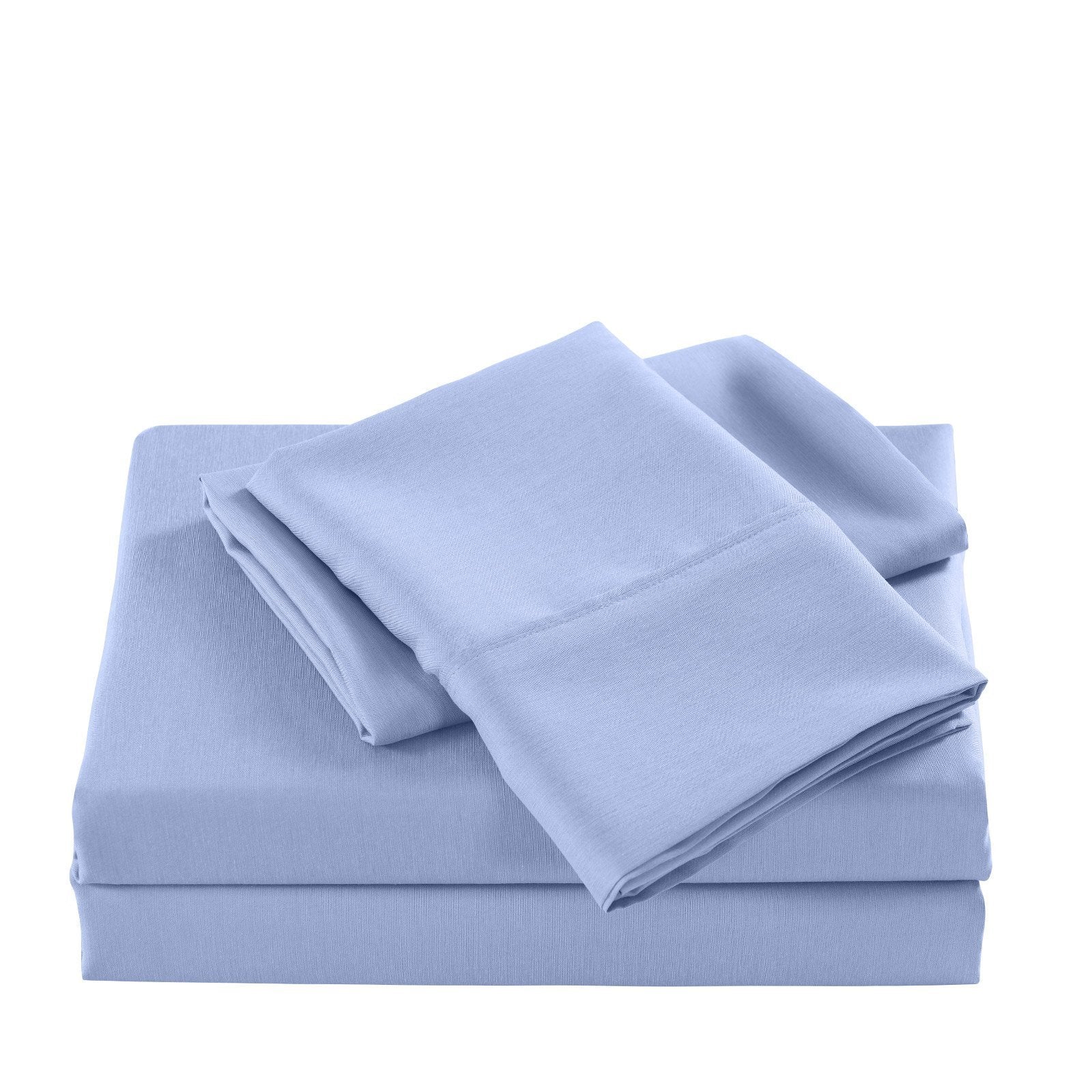 2000 Thread Count Bamboo Cooling Sheet Set - Ultra Soft & Breathable Bedding for Hot Sleepers - Single Size Light Blue - Perfect for Summer Nights & Temperature Regulation