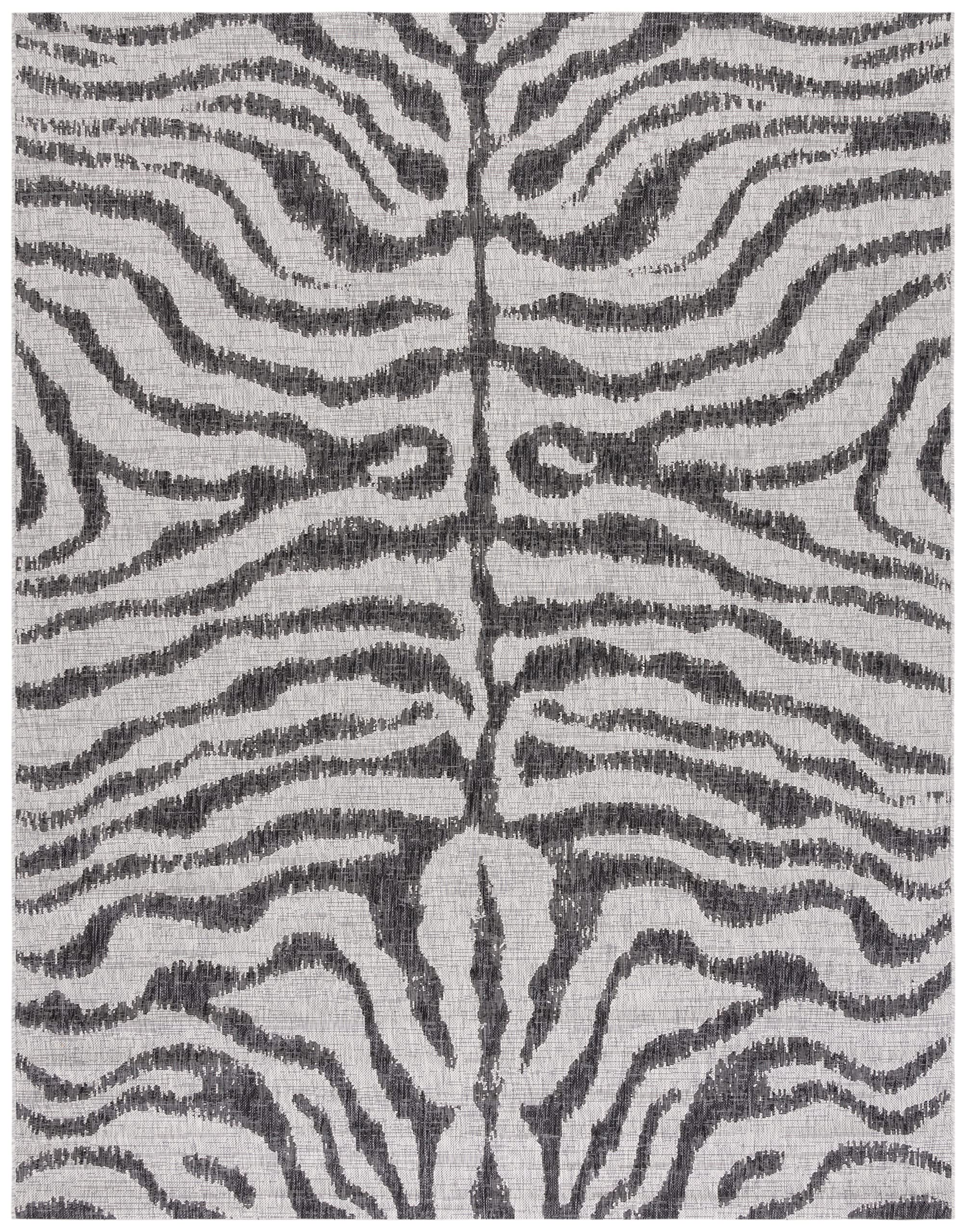SAFAVIEH Courtyard Collection 8' x 10' Grey/Black Indoor Outdoor Rug - Waterproof, Easy Clean, Non-Slip - Perfect for Patio, Backyard, Mudroom, Deck & High Traffic Areas