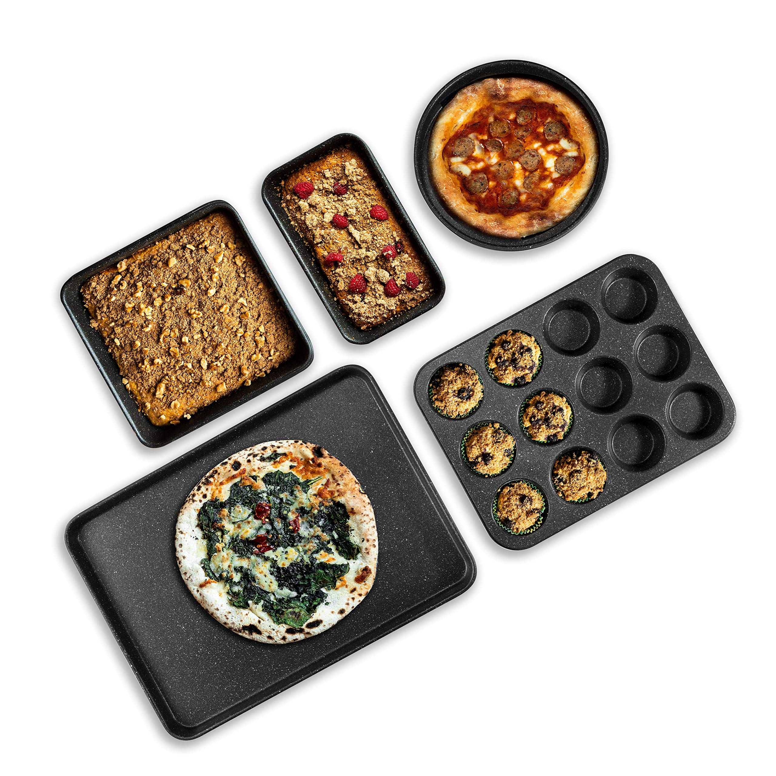 Granitestone Pro 20-Piece Nonstick Cookware and Bakeware Set - Hard Anodized Diamond Coating, Stainless Steel Cool-Touch Handles, Oven & Dishwasher Safe - Perfect for Home Cooking, Baking, and Family Meals