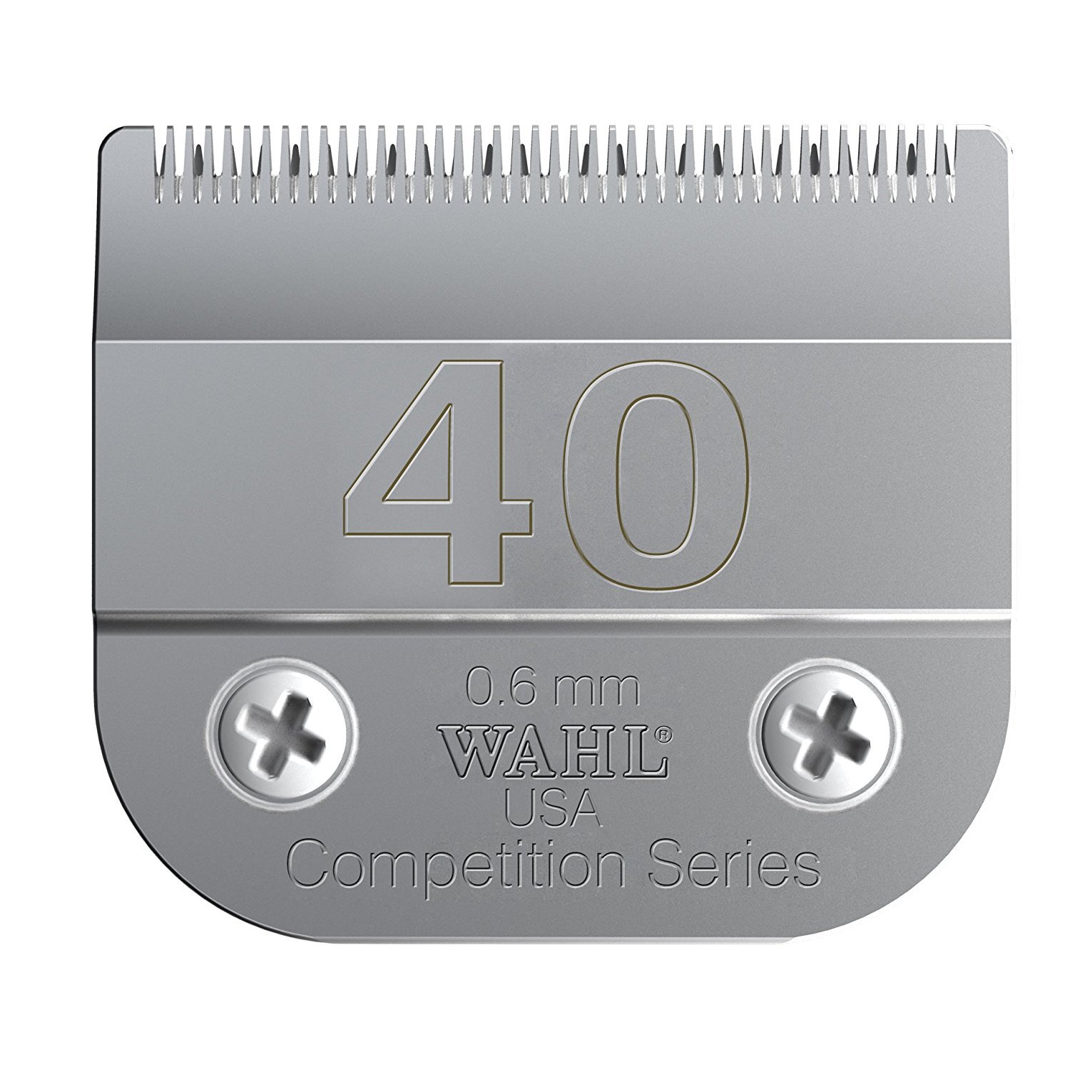Wahl Competition Blade #40 - 0.6mm Full Tooth Stainless Steel Replacement Clipper Blades for Pets | Rust-Resistant, Precision Cutting | Perfect for Professional Grooming & Home Pet Care