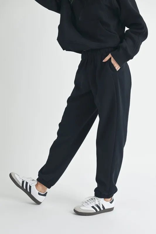 Aemi+Co Women's Drawstring Elastic Waist Joggers - Comfortable Lounge Pants for Yoga, Running & Casual Wear