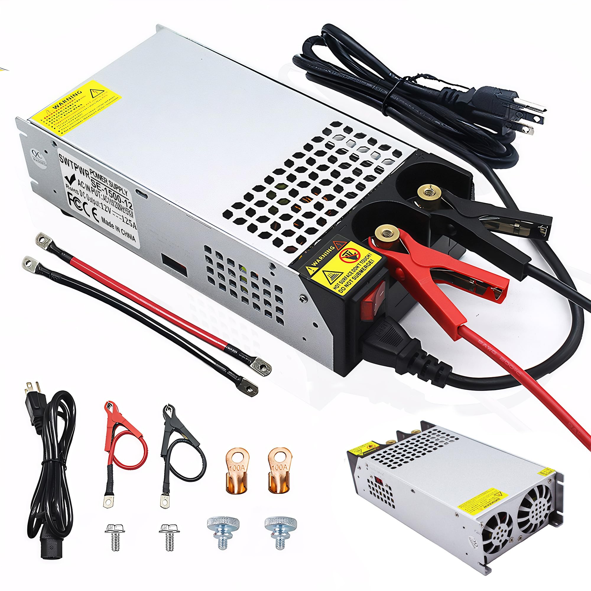 1500W AC to DC Power Supply Converter - 110V/230V Input to 12V 125A Output - for 3D Printers, CCTV Systems, LED Lighting, Motor Pumps & Air Compressors | Heavy Duty SMPS Transformer | DIY Power Adapter