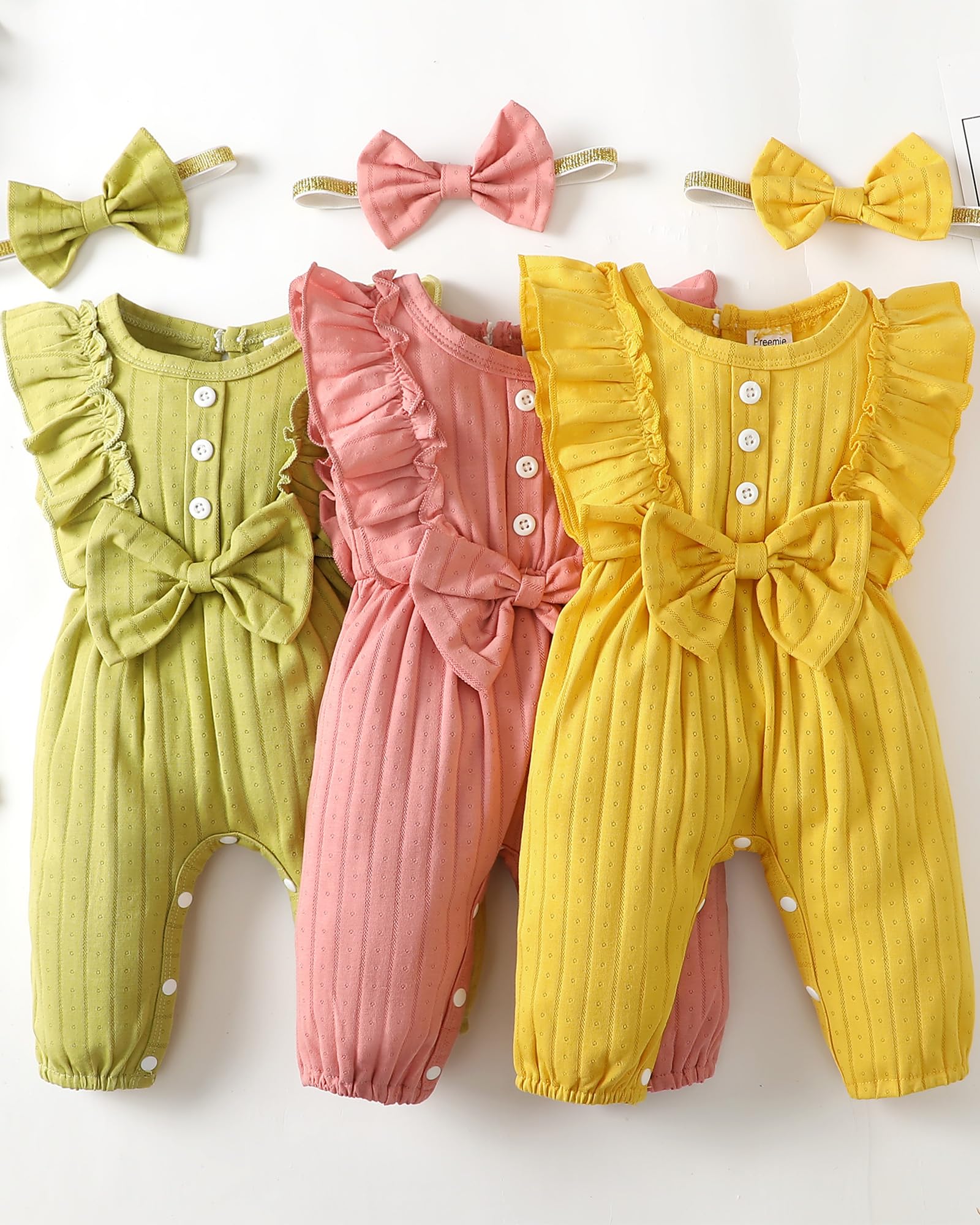 Mioglrie Newborn Baby Girl Clothes - Soft Cotton Short Sleeve Romper Jumpsuit for 0-6 Months | Perfect for Summer Outfits, Photoshoots & Playtime