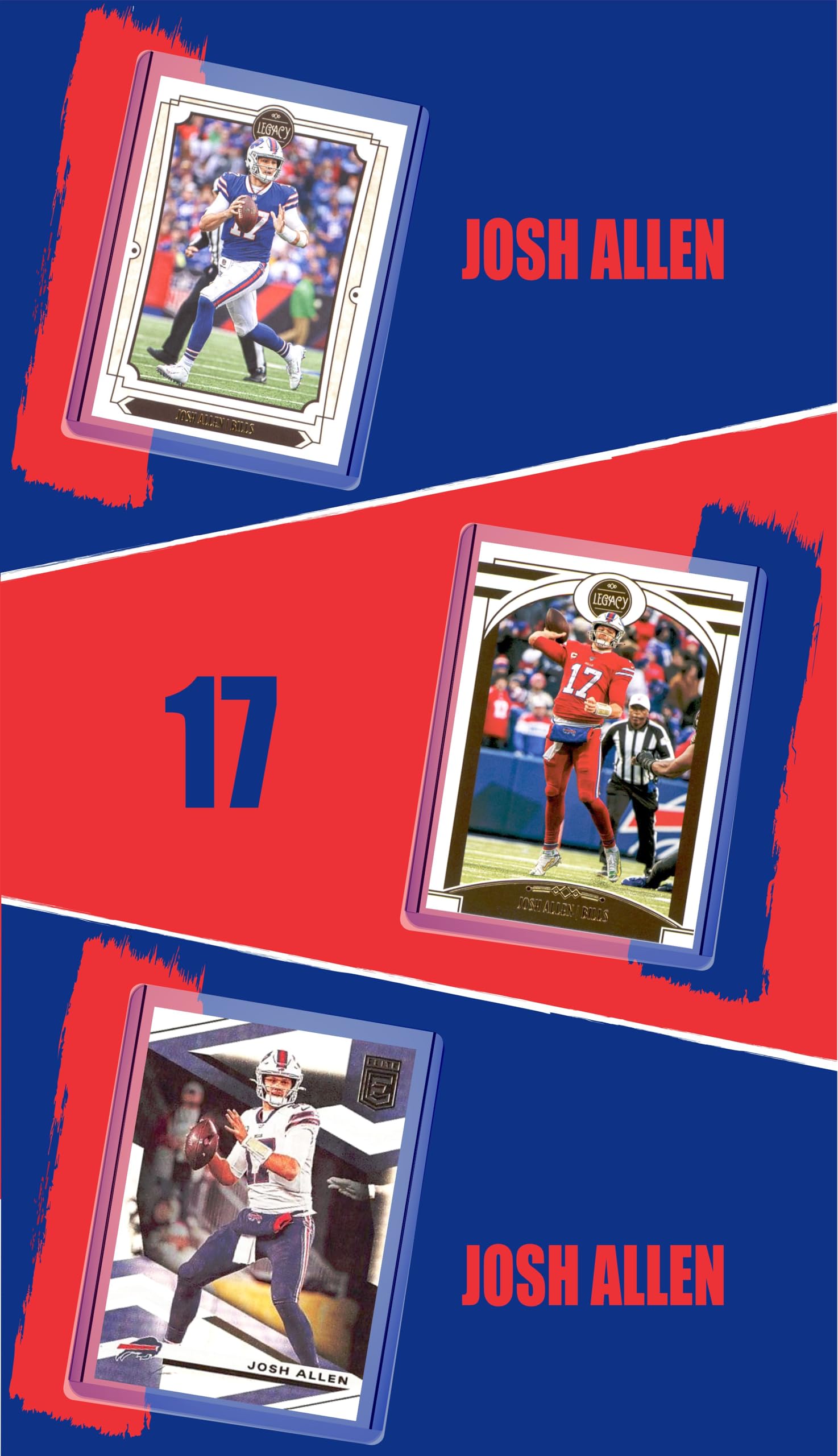 Josh Allen Buffalo Bills Football Cards (10-Pack) - Premium Collectible Trading Cards for Fans & Gift Ideas - Perfect for Sports Memorabilia Collections, Game Day Trading, and Birthday Presents