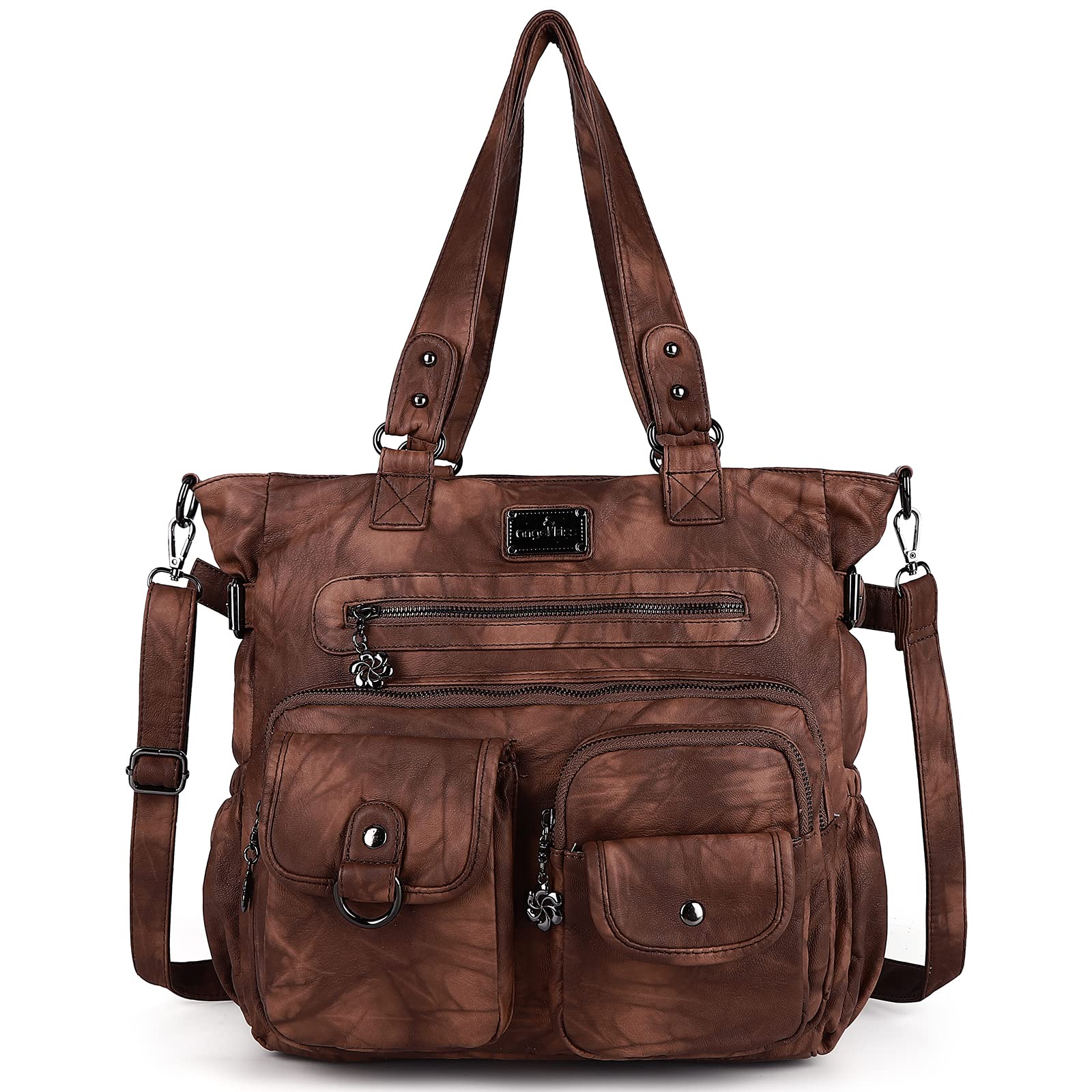 Angelkiss Women's Soft Leather Hobo Bag - Stylish Satchel Shoulder Tote & Crossbody Purse for Everyday Use, Work, Travel & Shopping